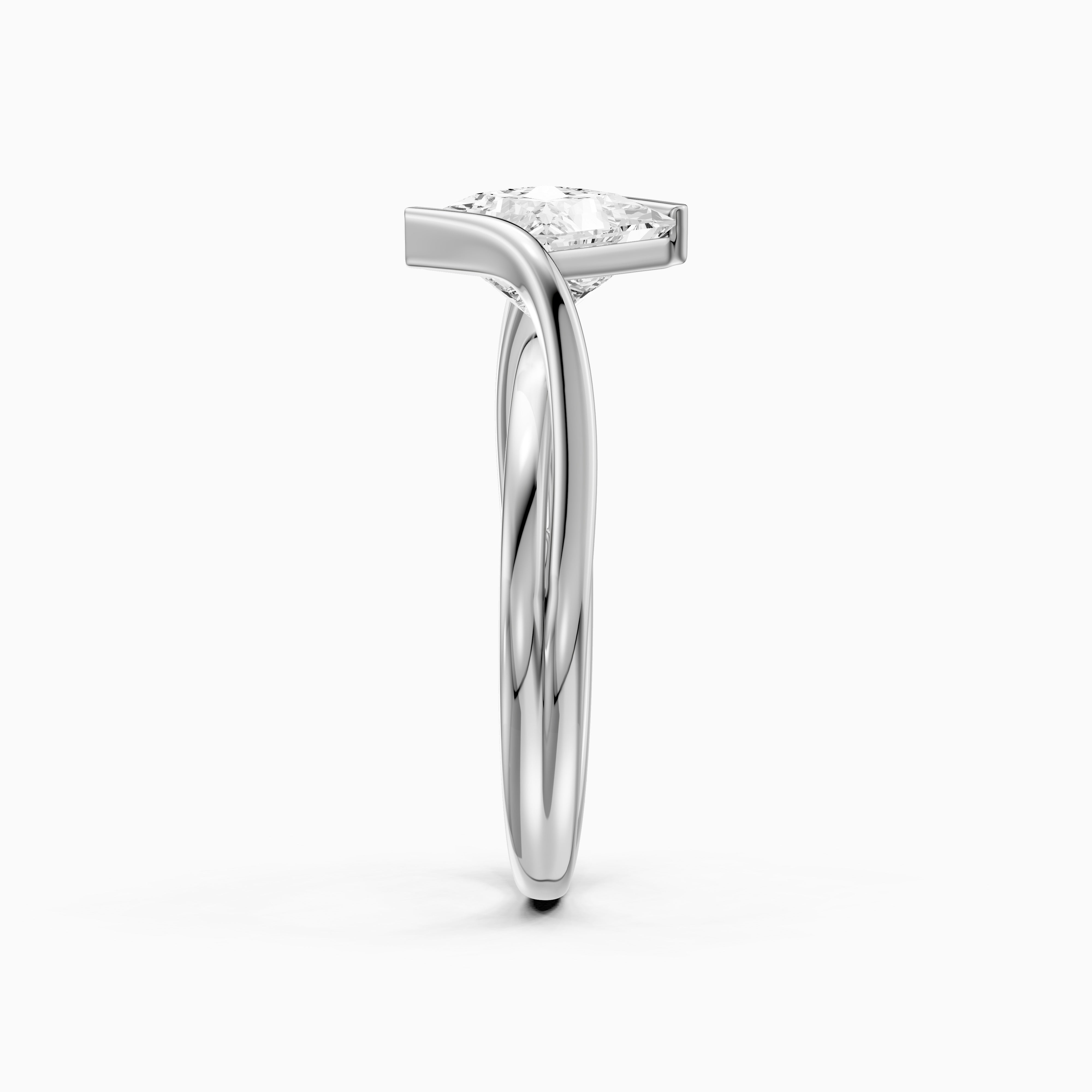 Leia Princess Cut Lab Grown Diamond East West Twist Ring