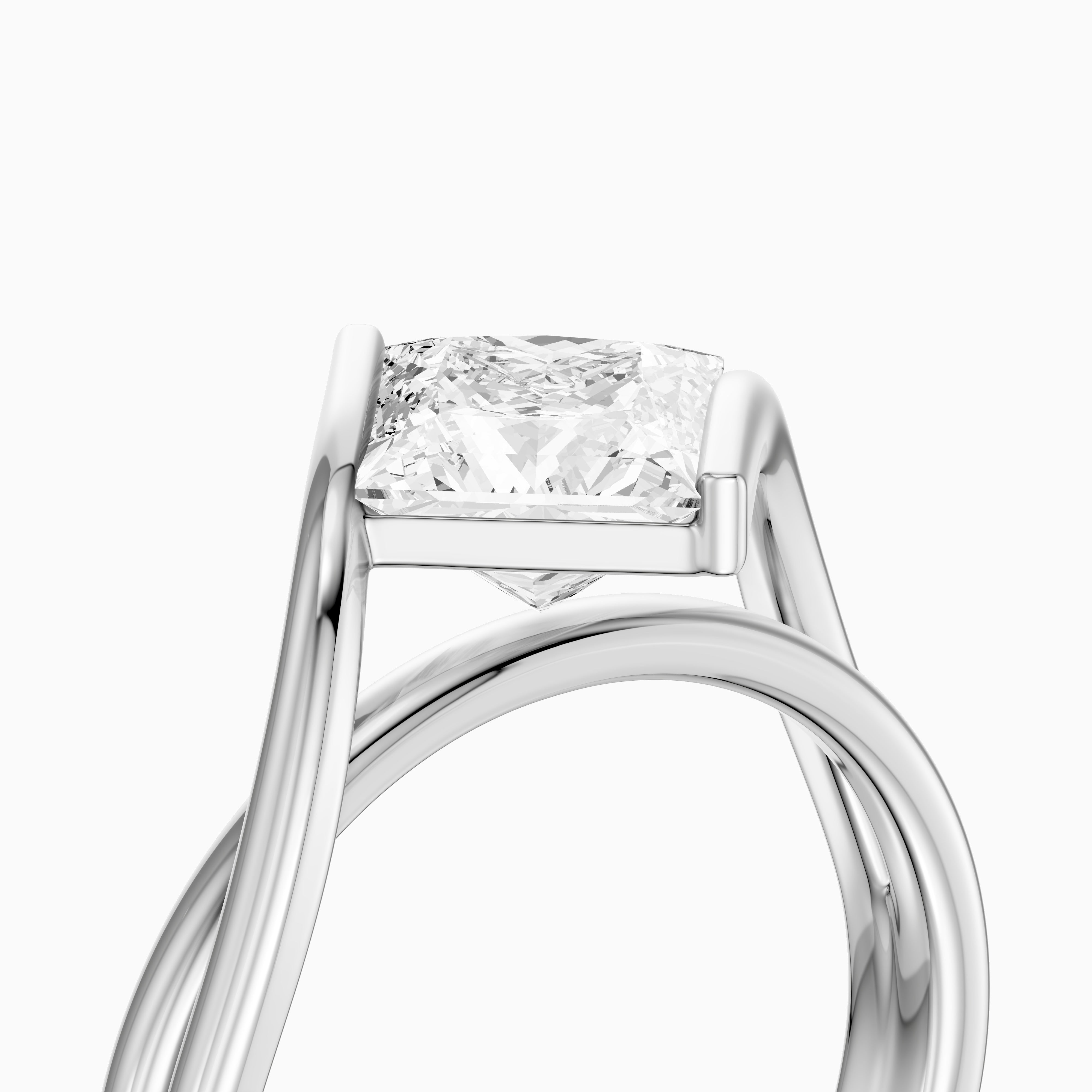 Leia Princess Cut Lab Grown Diamond East West Twist Ring