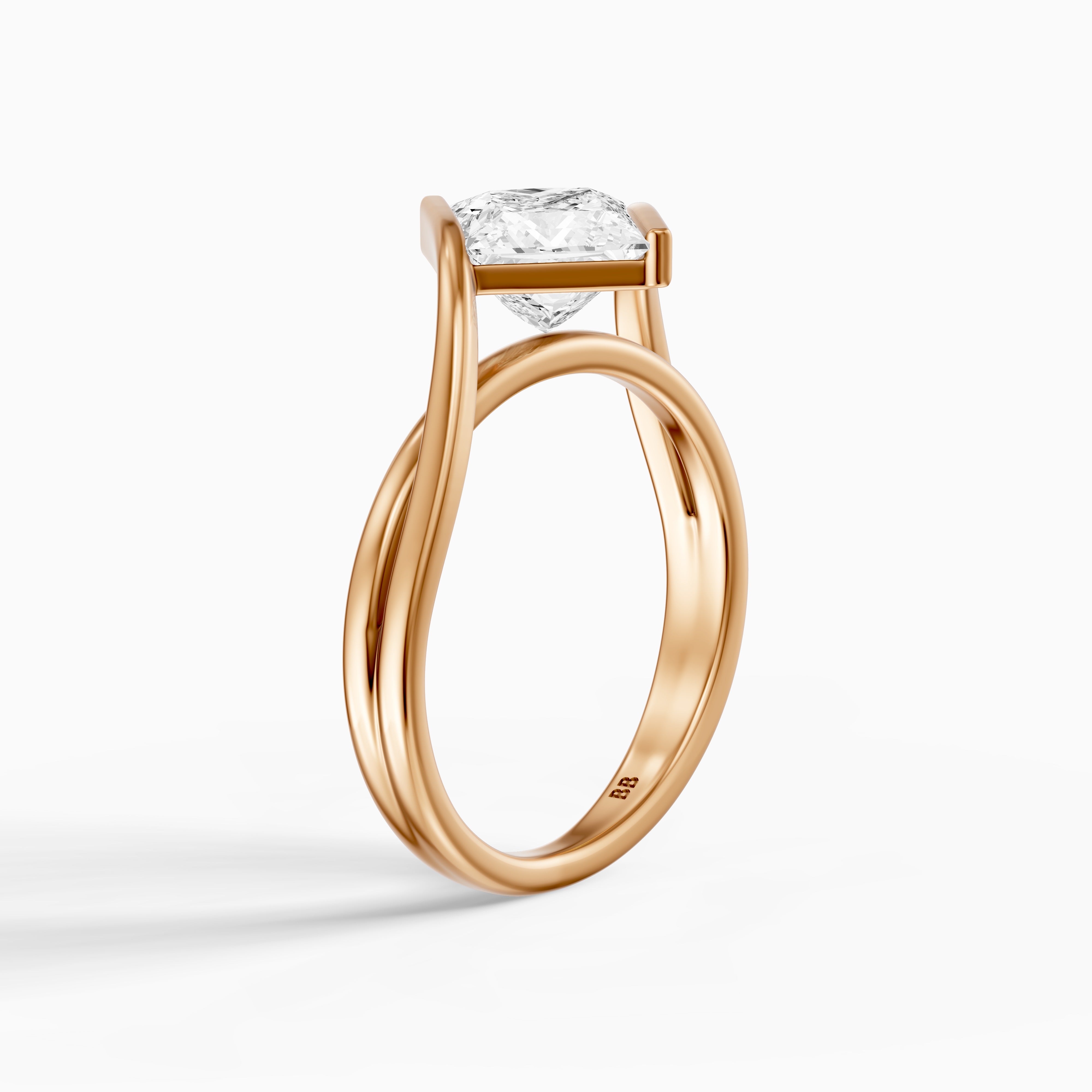 Leia Princess Cut Lab Grown Diamond East West Twist Ring
