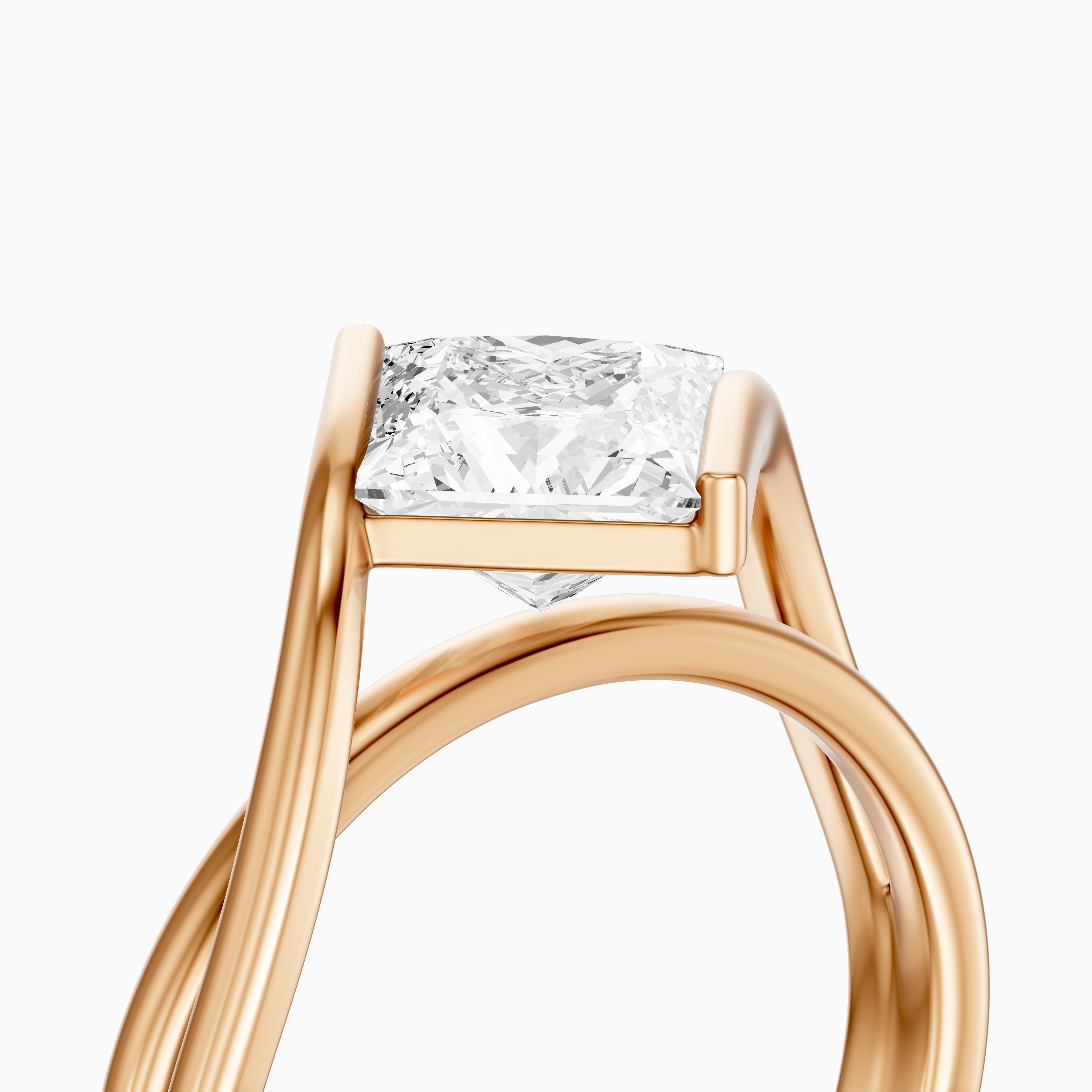 Leia Princess Cut Lab Grown Diamond East West Twist Ring