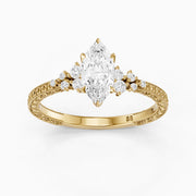 Amari Marquise Lab Grown Diamond Ring with Vintage Milgrain Band