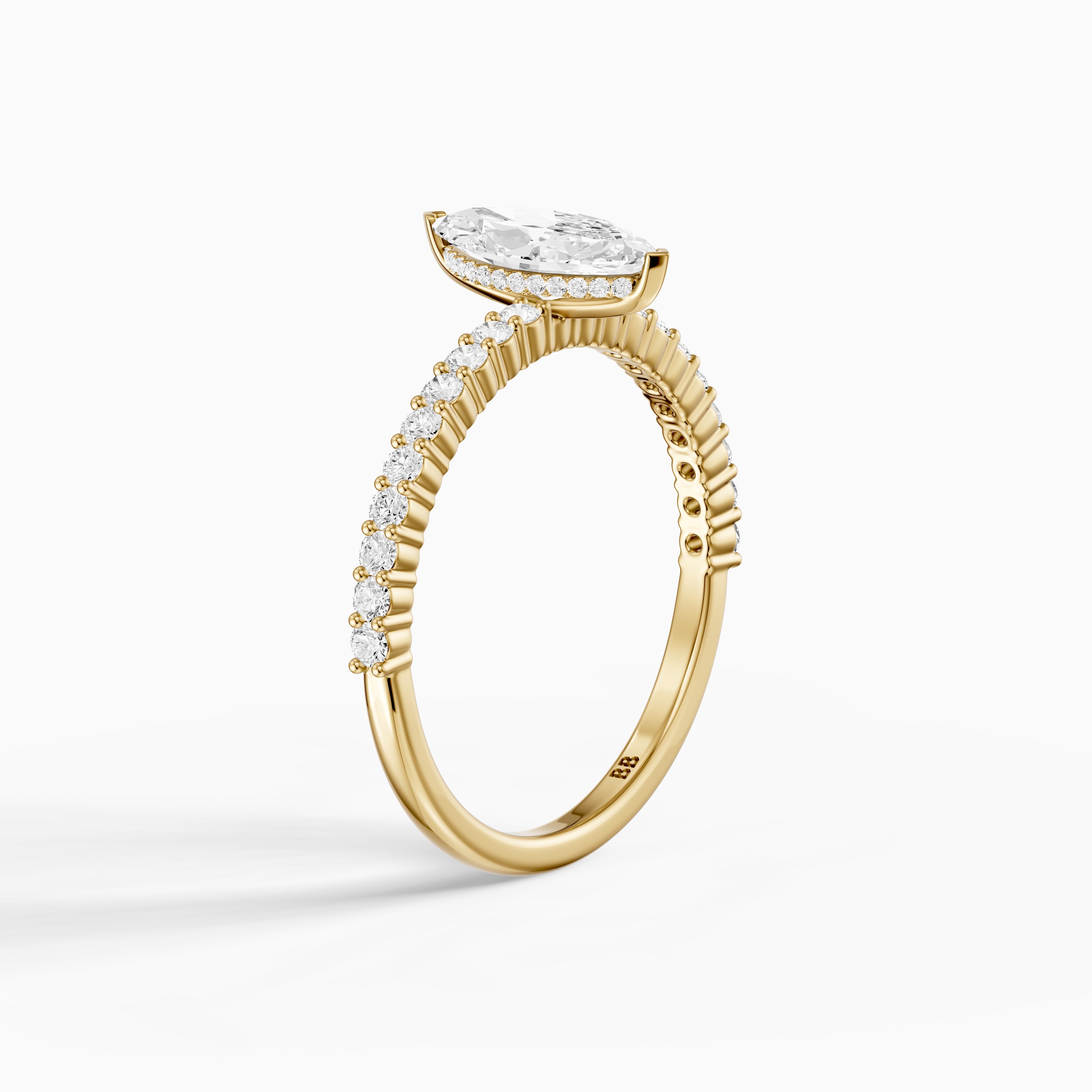 Molly Marquise Lab Grown Diamond Hidden Halo Pavé Ring