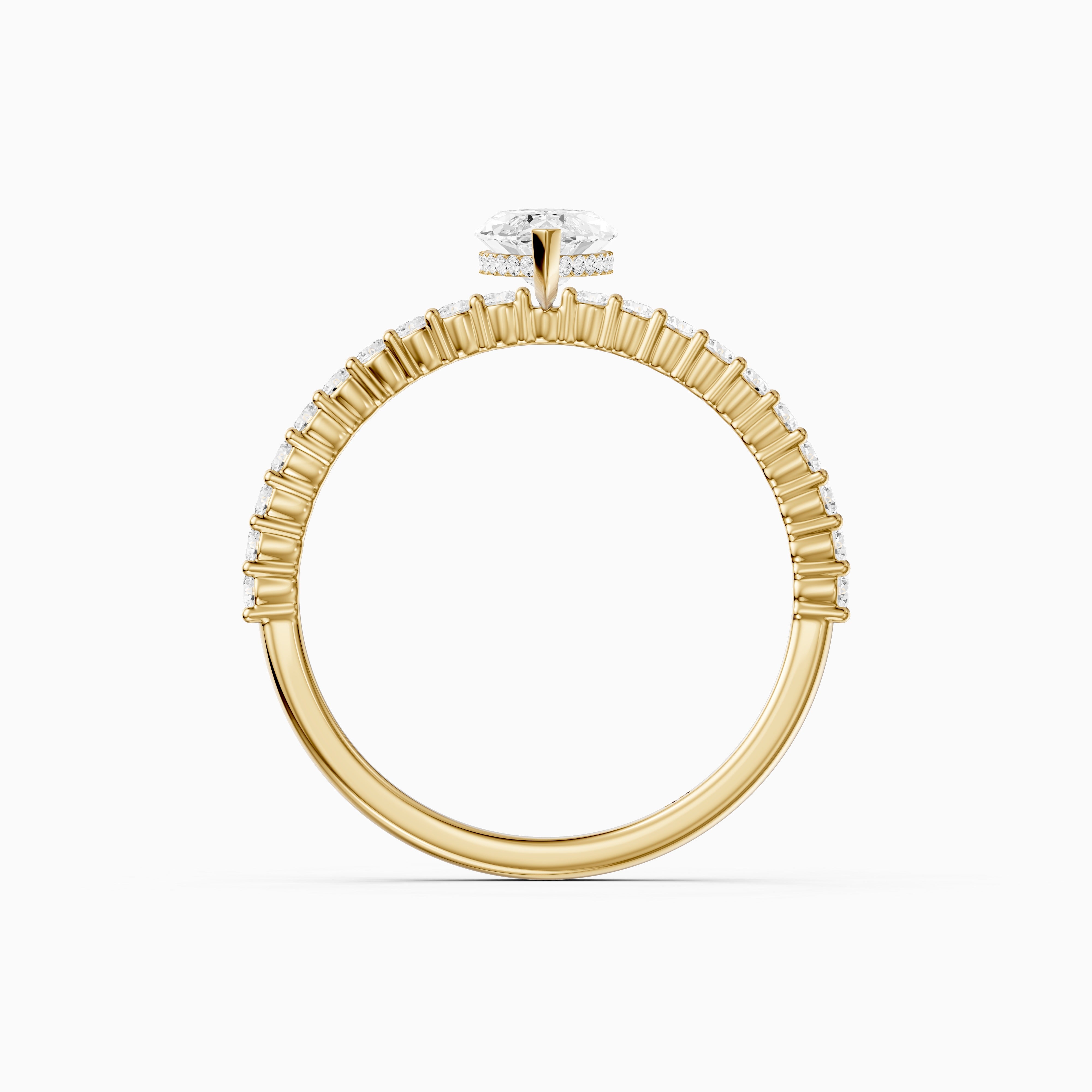 Molly Marquise Moissanite Diamond Hidden Halo Pavé Ring