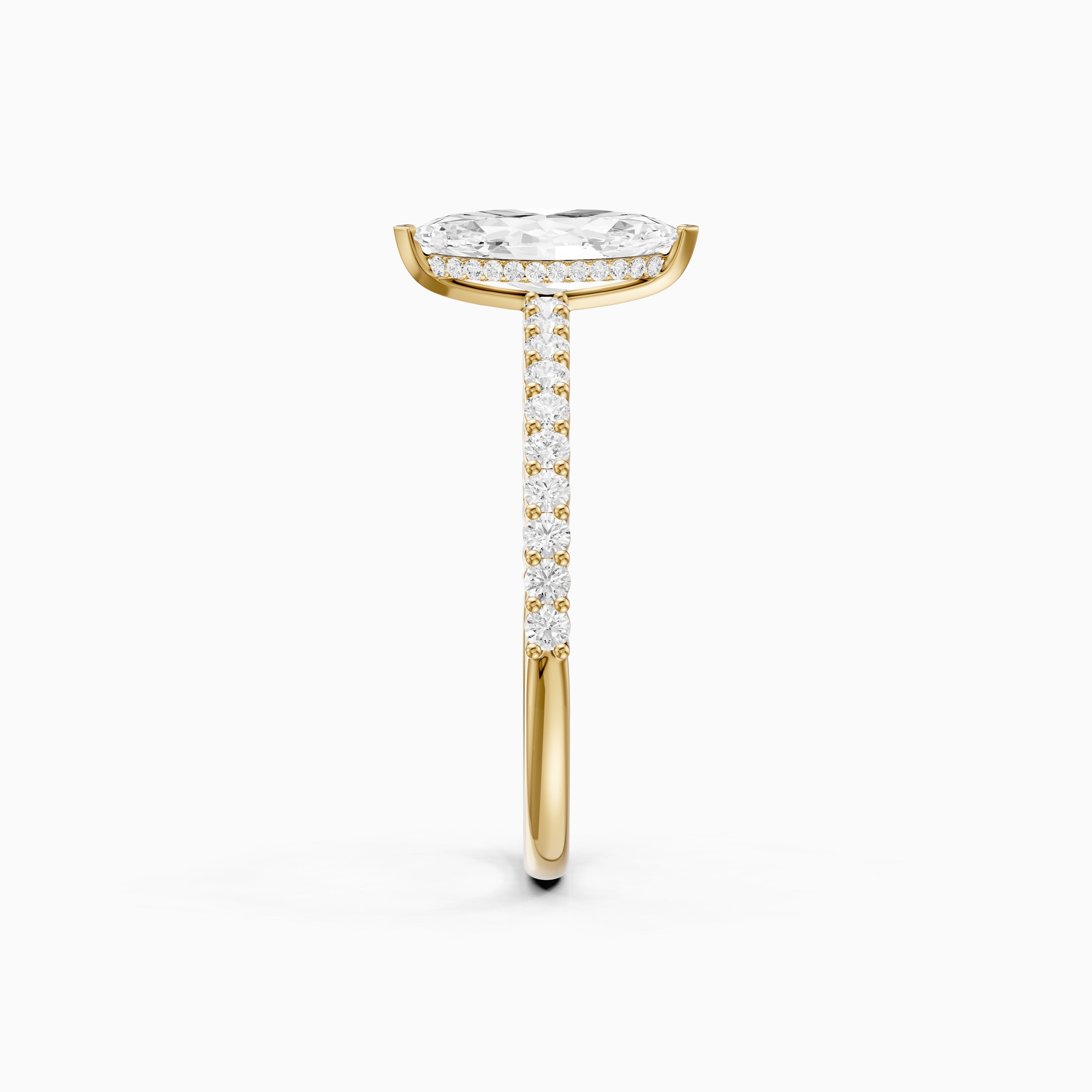 Molly Marquise Moissanite Diamond Hidden Halo Pavé Ring