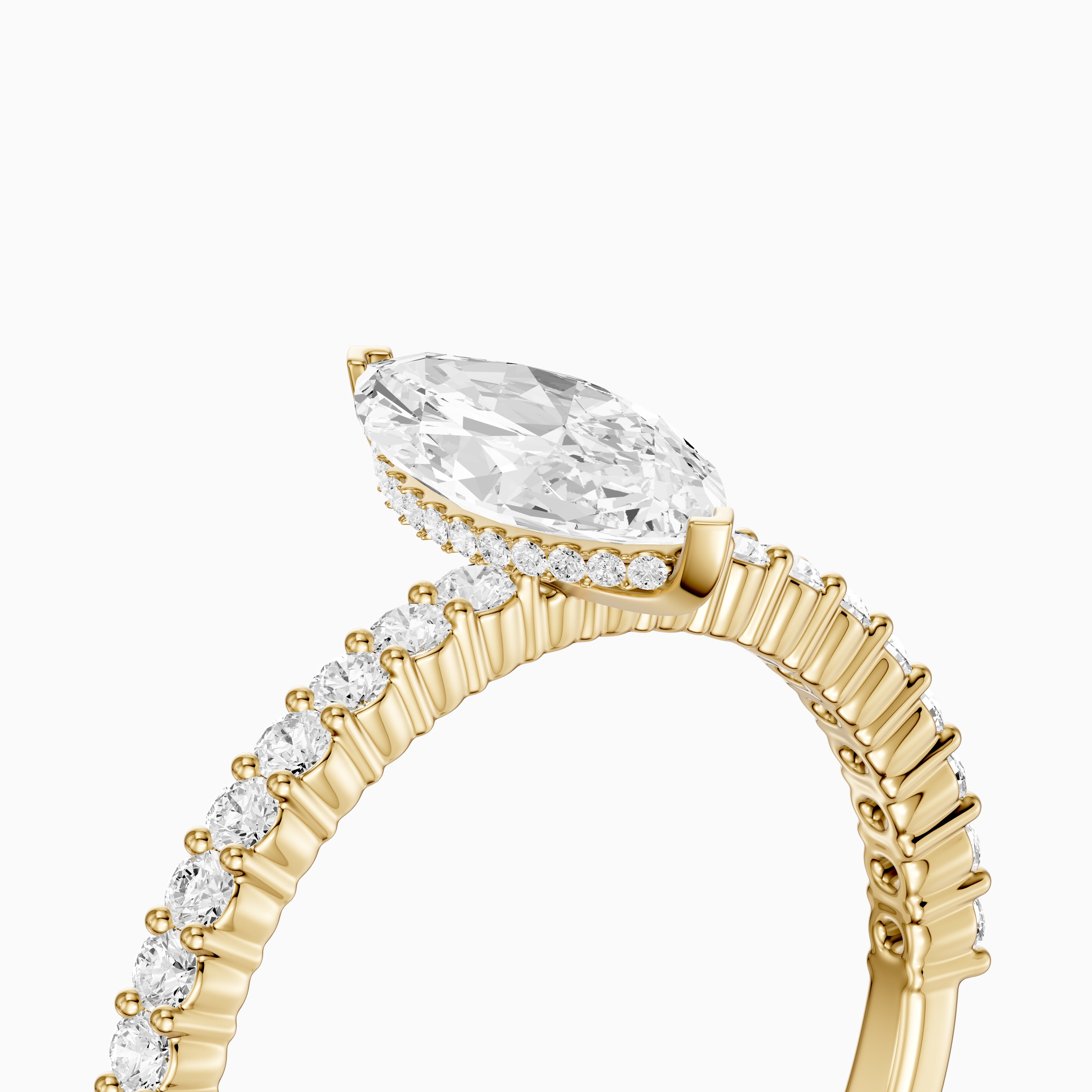 Molly Marquise Moissanite Diamond Hidden Halo Pavé Ring