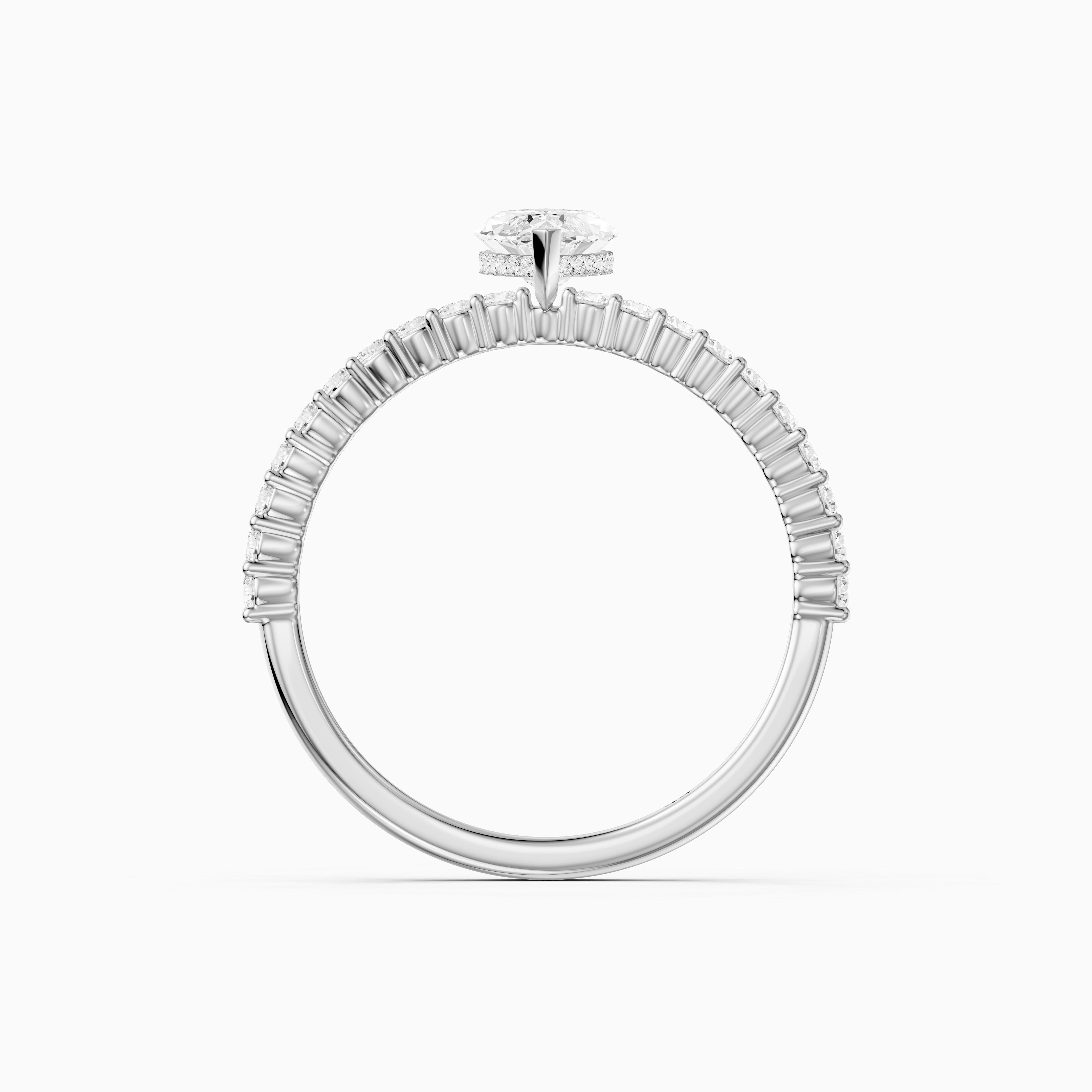 Molly Marquise Moissanite Diamond Hidden Halo Pavé Ring
