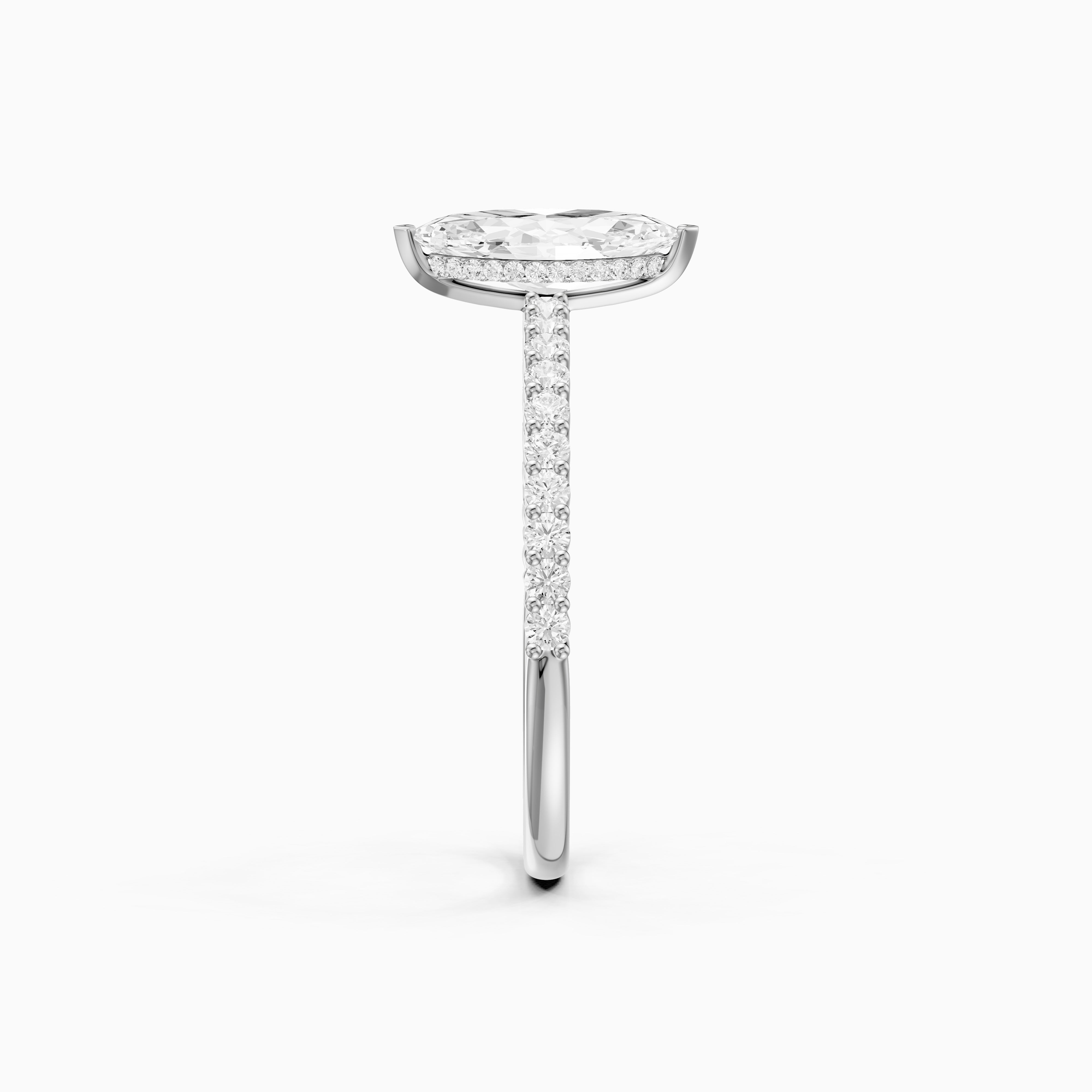 Molly Marquise Moissanite Diamond Hidden Halo Pavé Ring