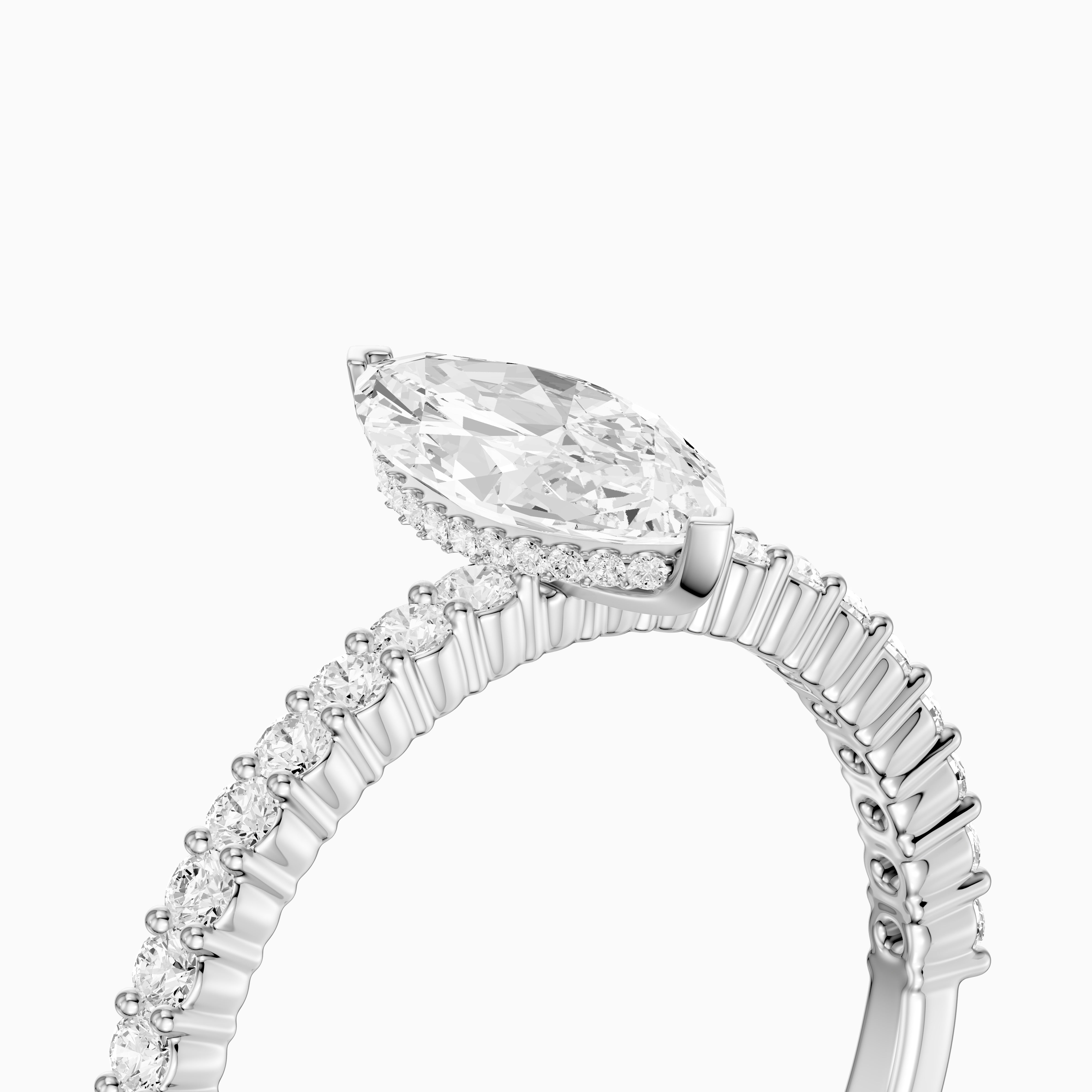 Molly Marquise Moissanite Diamond Hidden Halo Pavé Ring