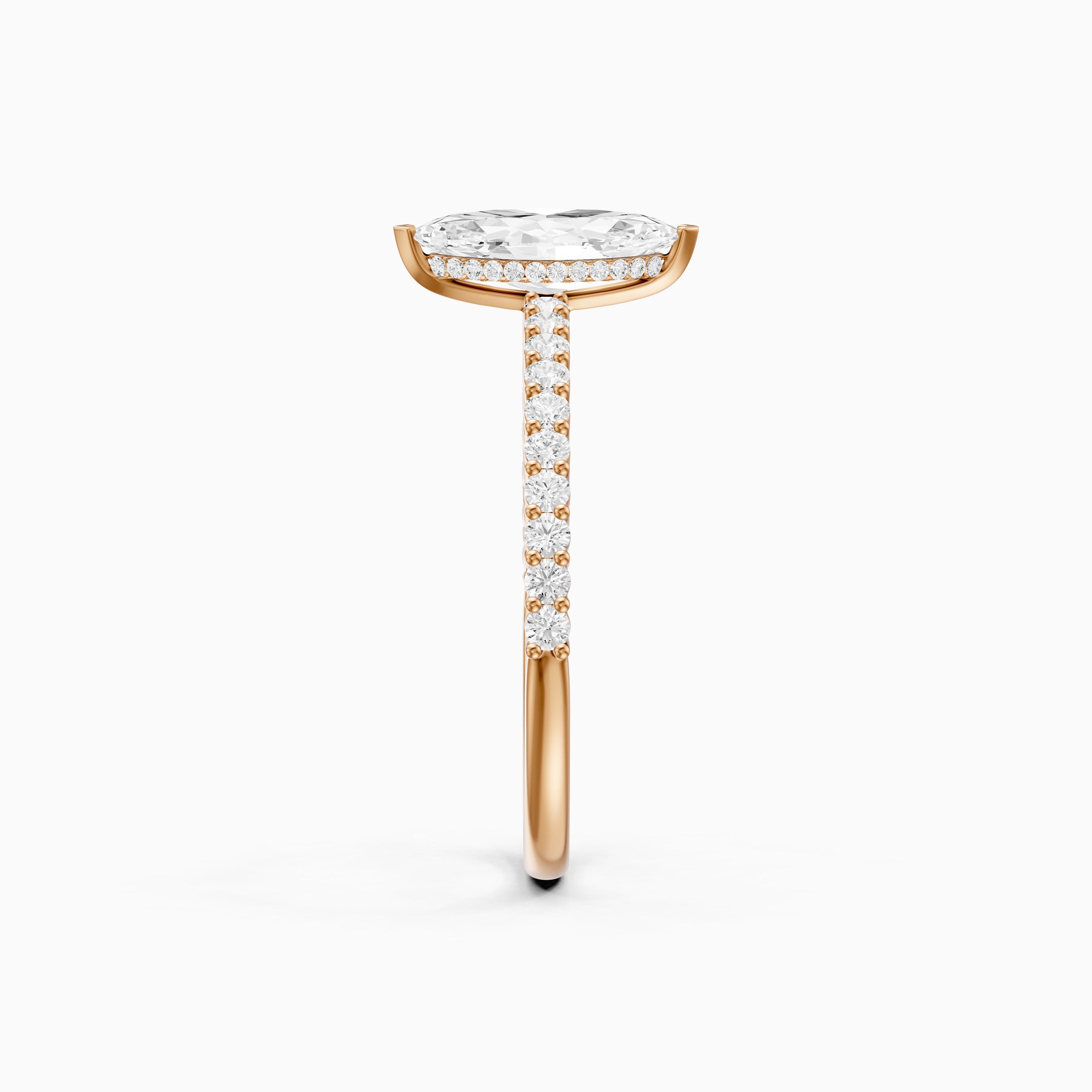 Molly Marquise Moissanite Diamond Hidden Halo Pavé Ring