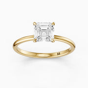 Blake Asscher Cut Hidden Halo Solitaire Lab Grown Diamond Ring