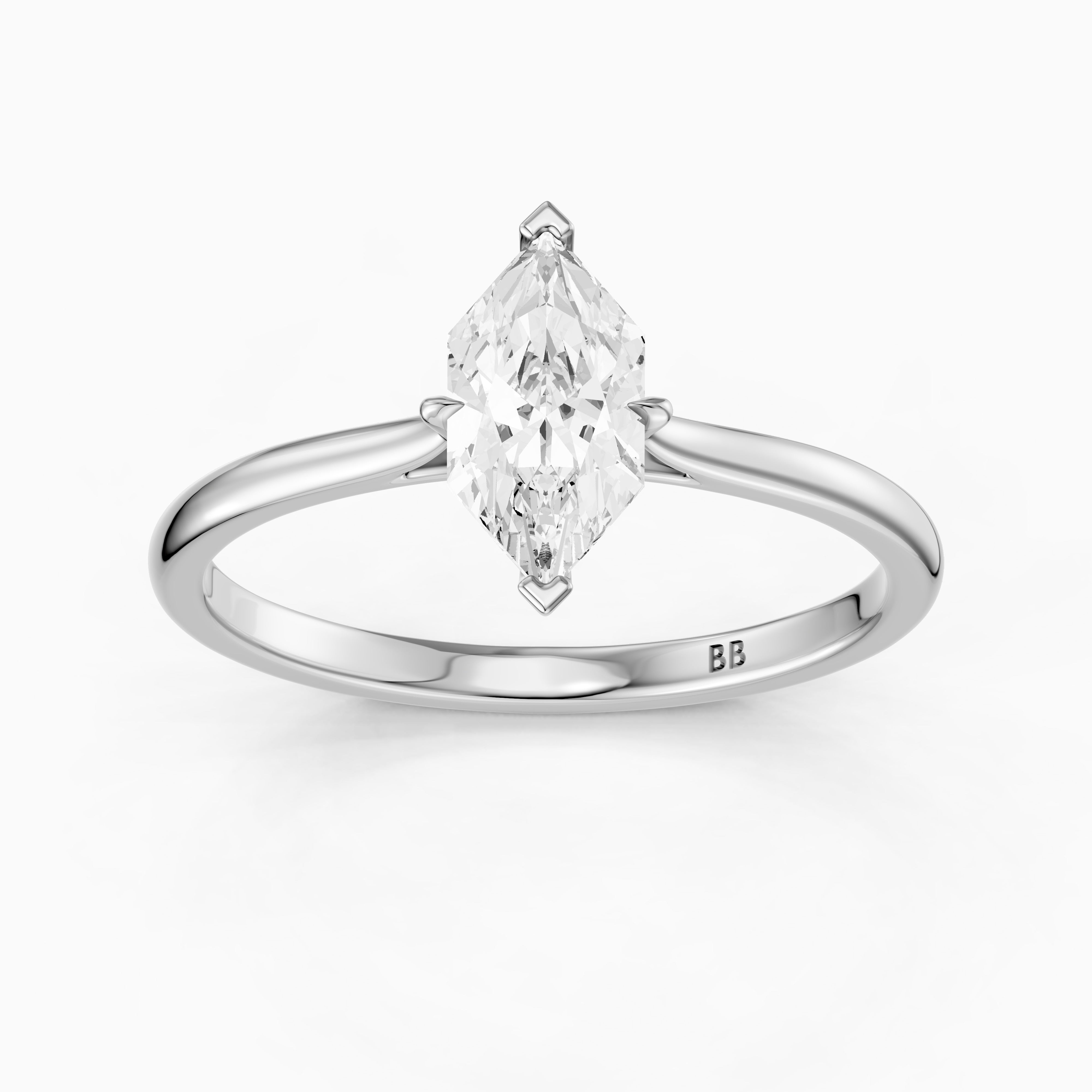Mary Dutch Marquise Solitaire Moissanite Diamond Ring