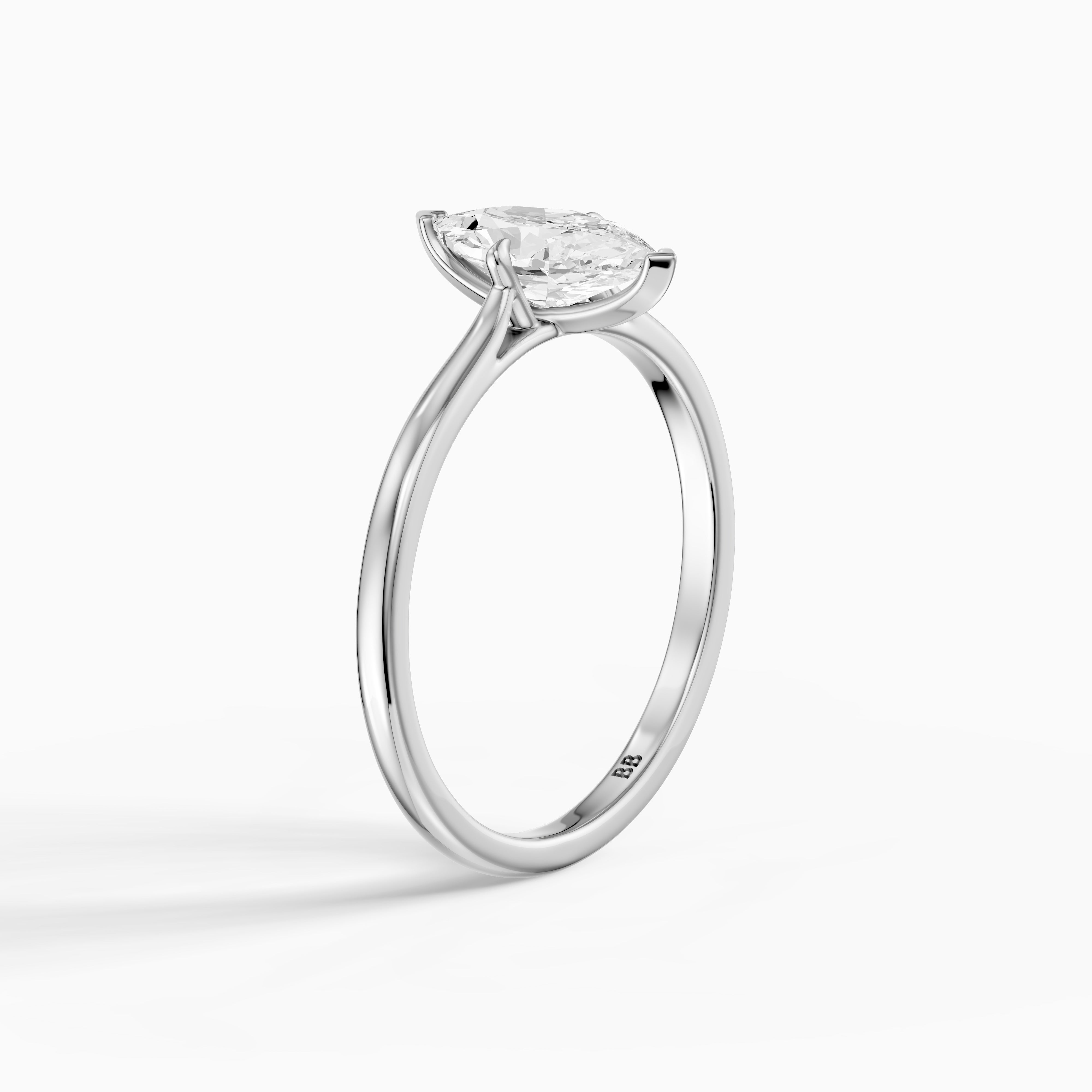 Mary Dutch Marquise Solitaire Moissanite Diamond Ring