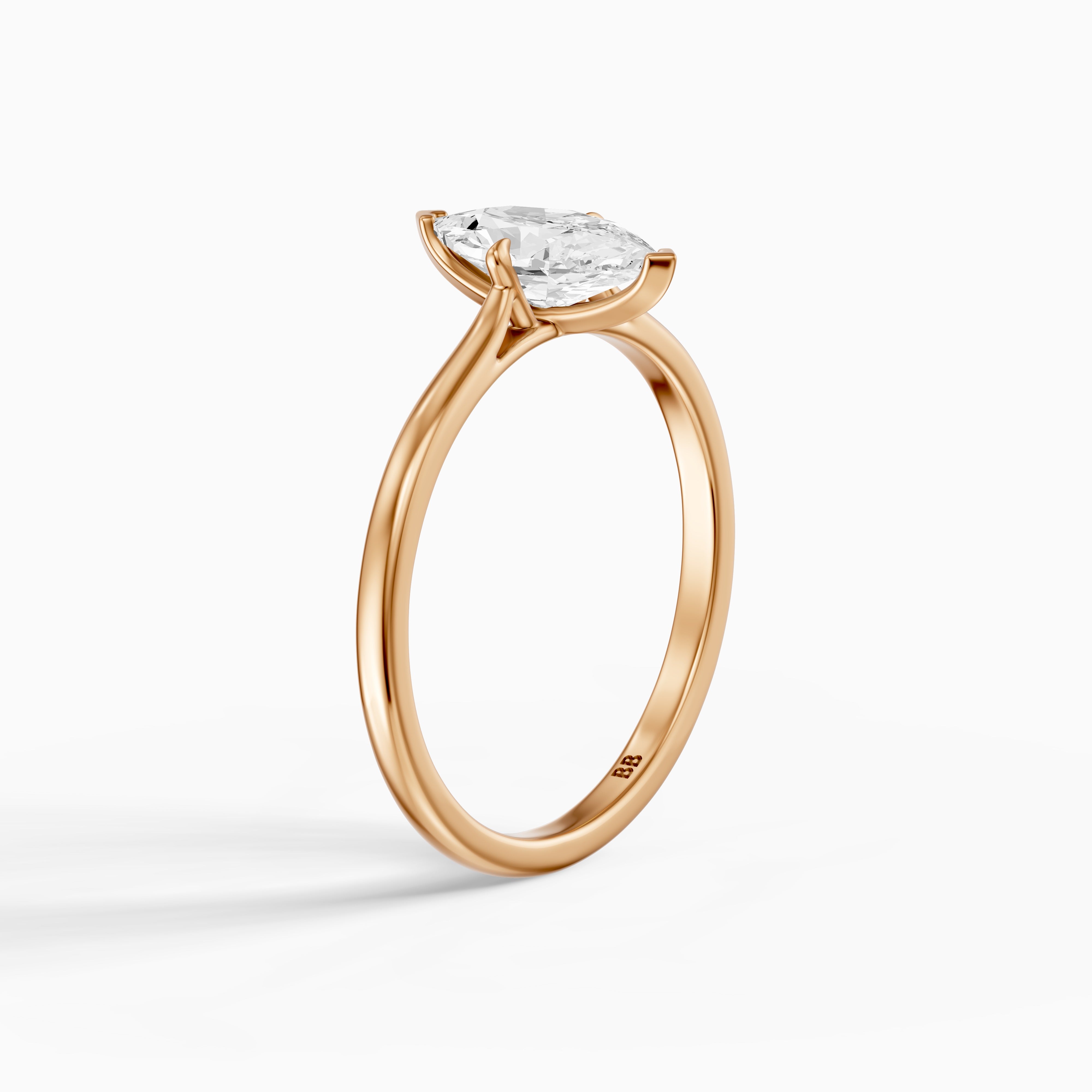 Mary Dutch Marquise Solitaire Moissanite Diamond Ring