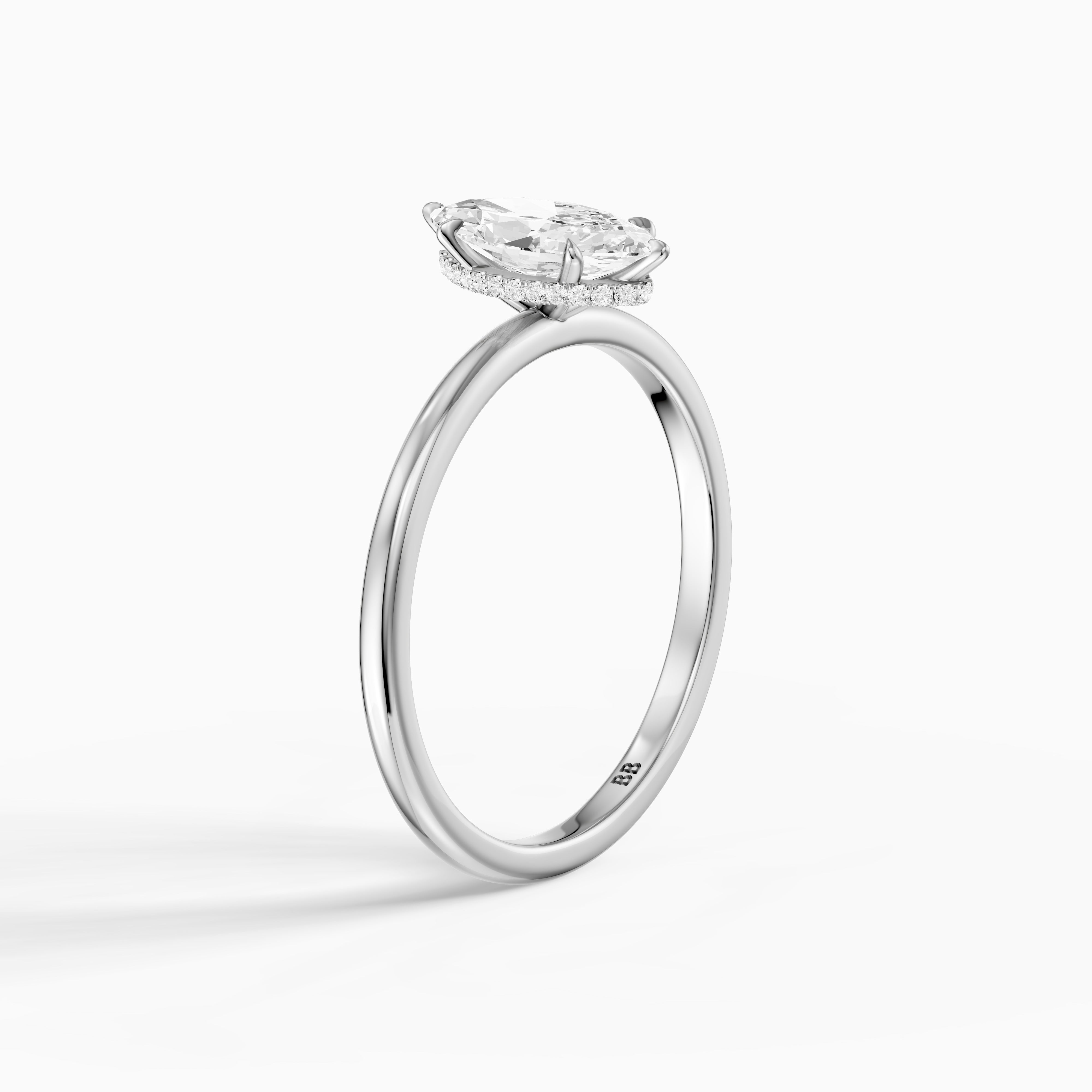 Rylee Marquise Cut Hidden Halo Lab Grown Diamond Ring