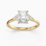 Myla Radiant Cut Side Stone Cluster Lab Grown Diamond Ring