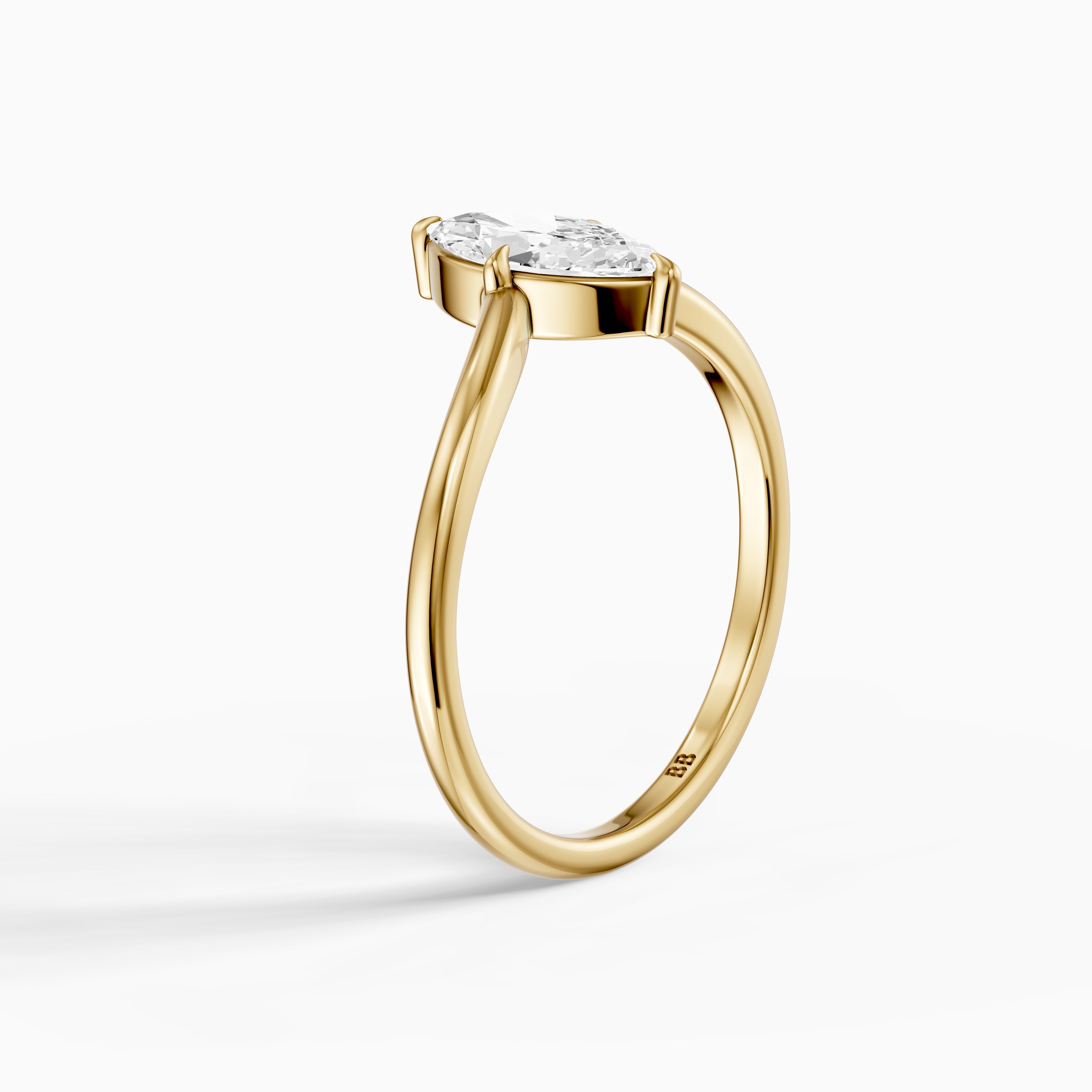 Nevaeh Marquise Cut Lab Grown Diamond Chevron Solitaire Ring