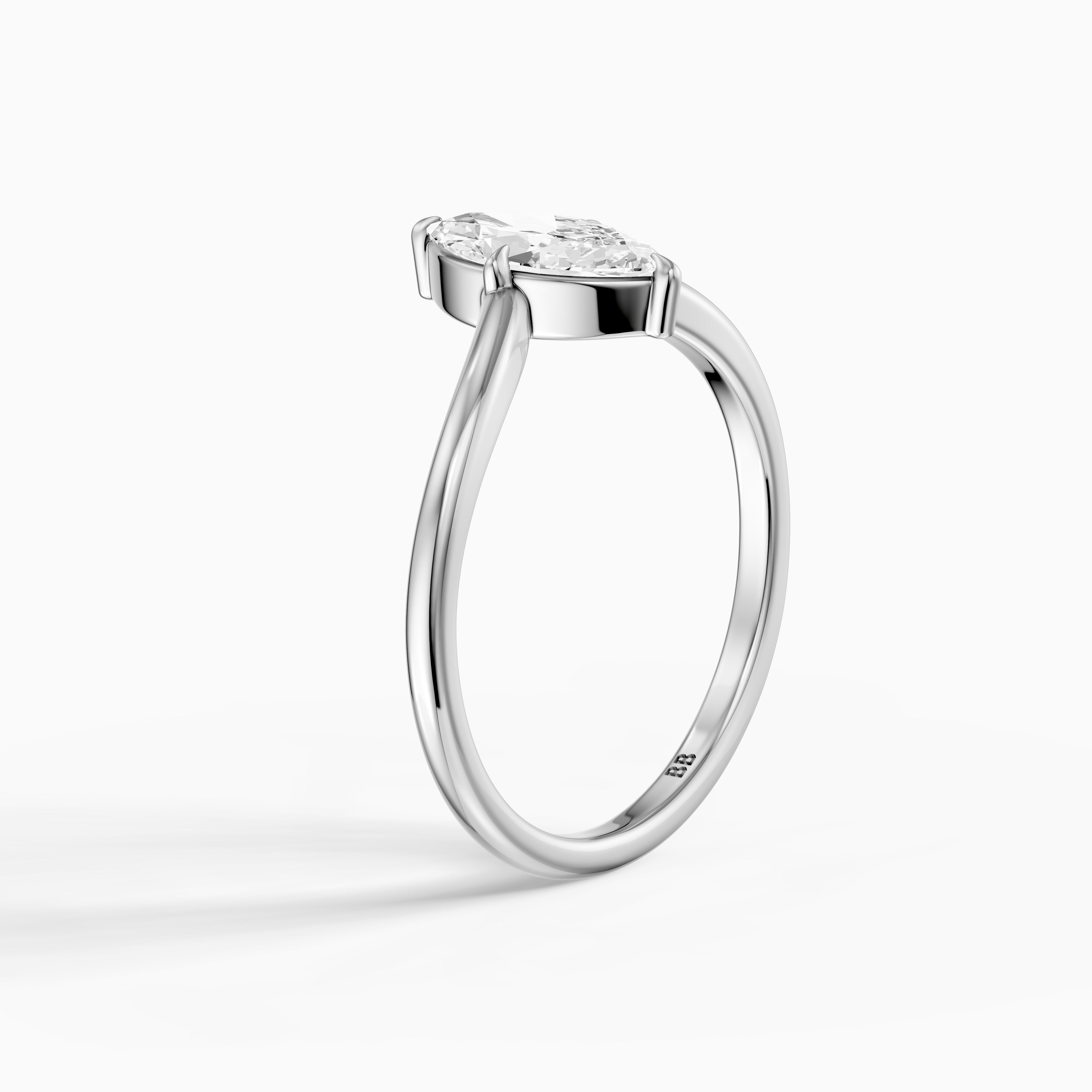 Nevaeh Marquise Cut Moissanite Diamond Chevron Solitaire Ring