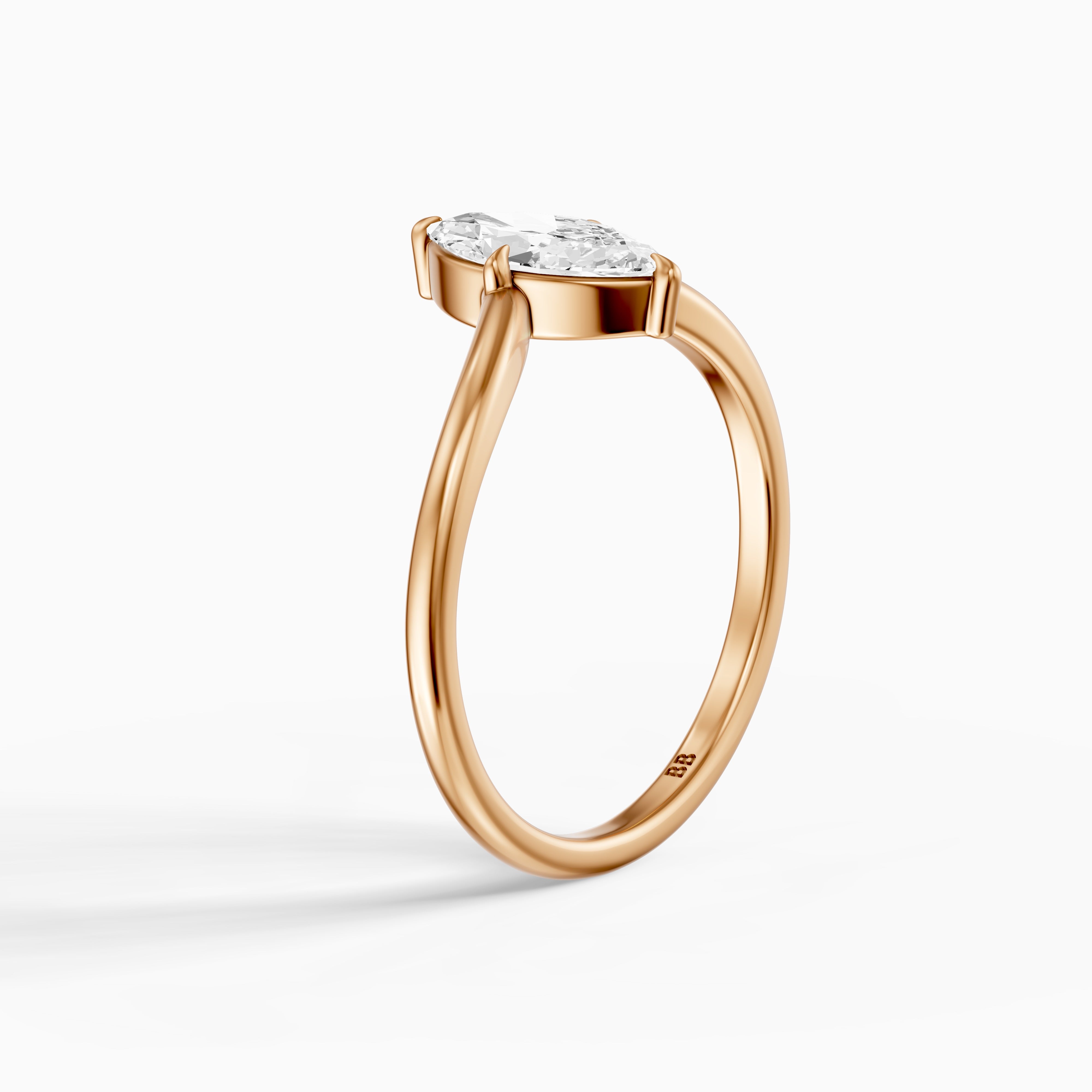 Nevaeh Marquise Cut Moissanite Diamond Chevron Solitaire Ring