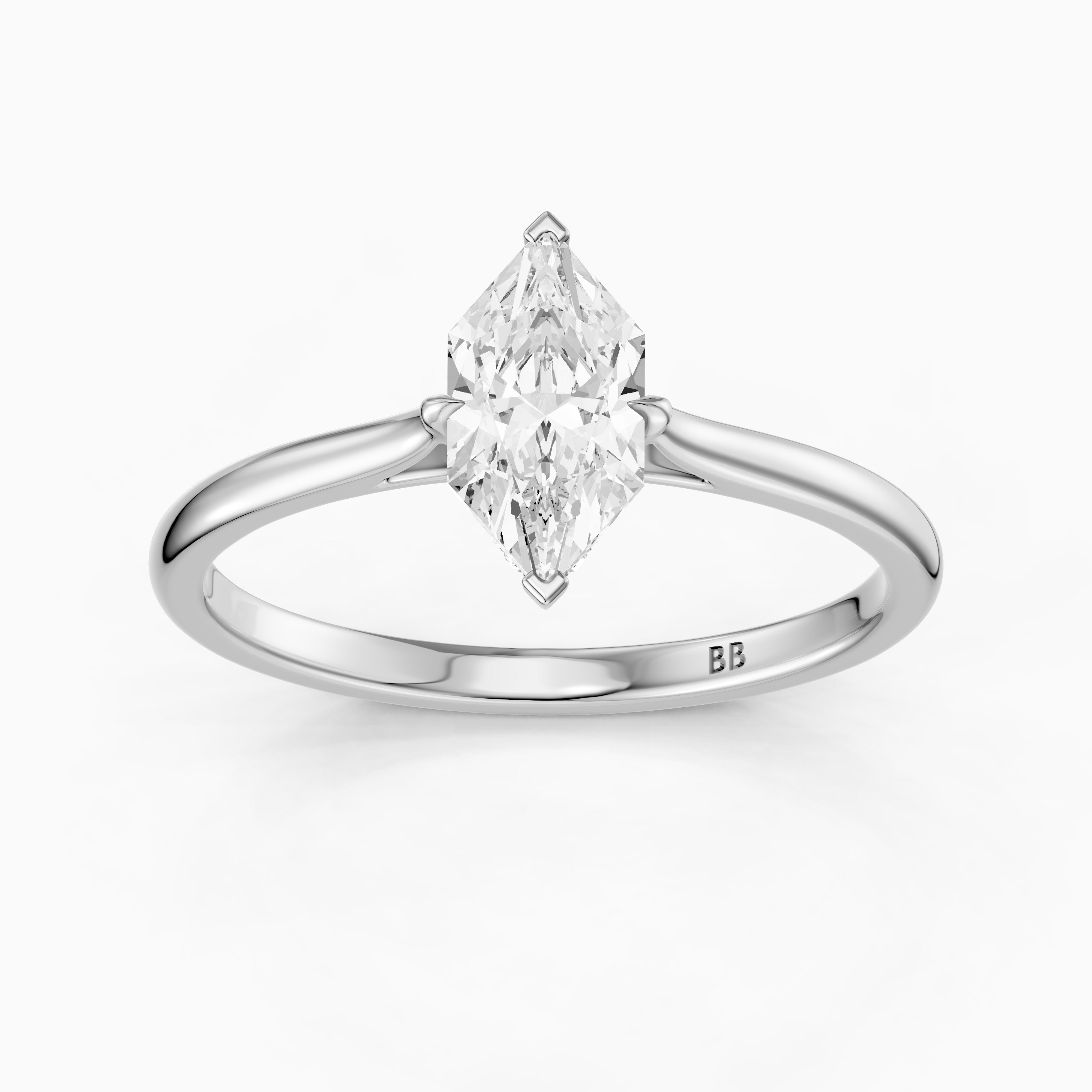 Alina Dutch Marquise Cut Hidden Halo Moissanite Diamond Ring
