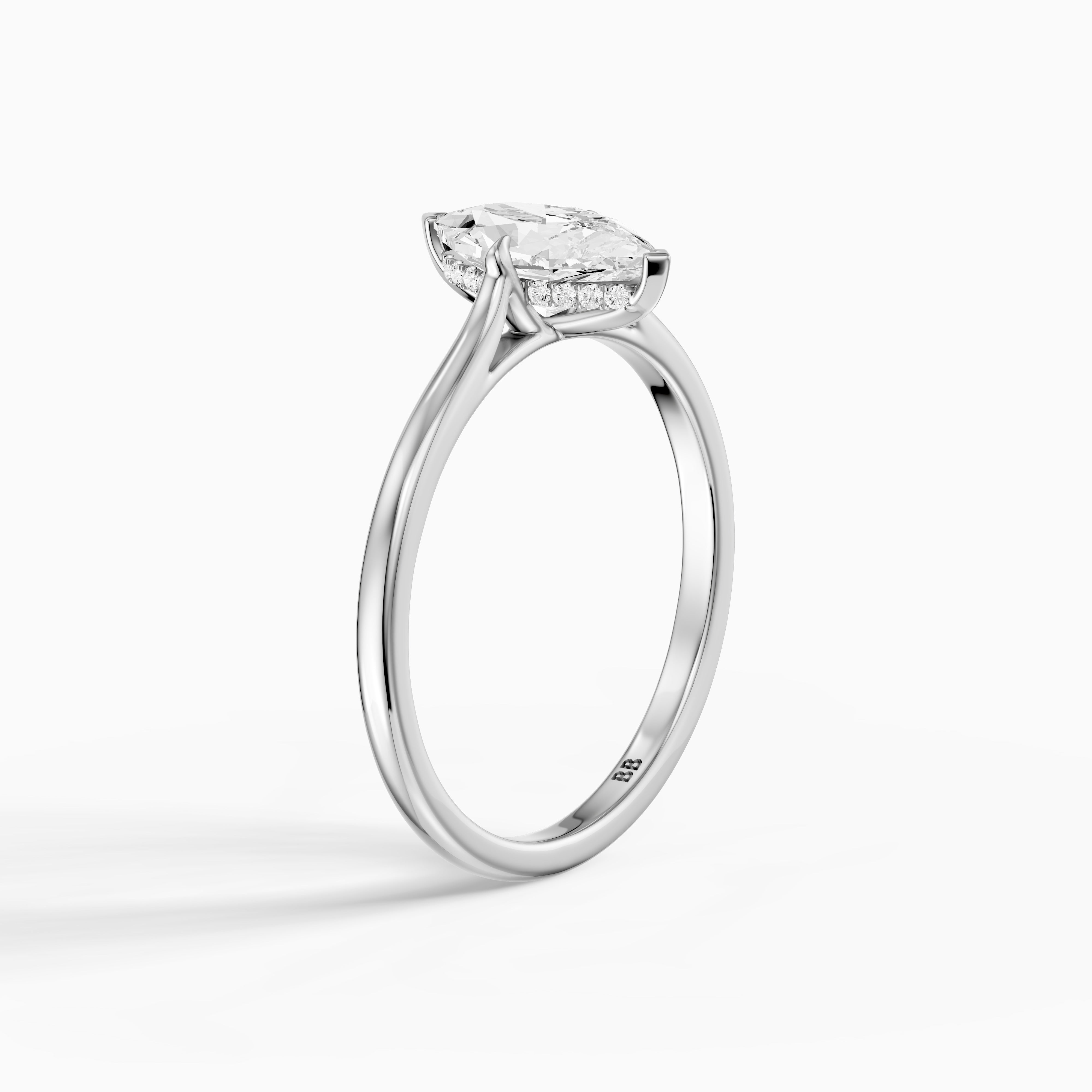 Alina Dutch Marquise Cut Hidden Halo Moissanite Diamond Ring