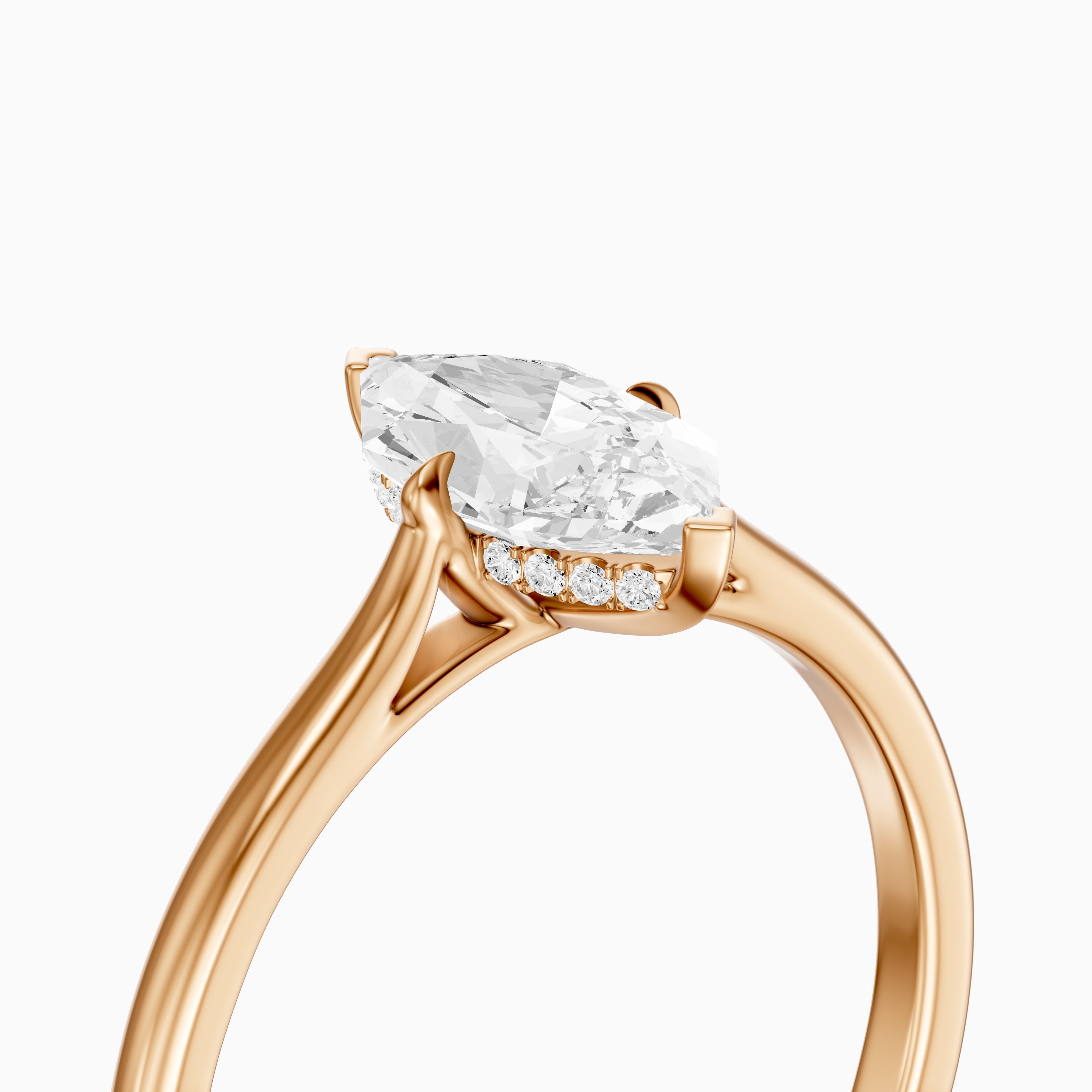 Alina Dutch Marquise Cut Hidden Halo Moissanite Diamond Ring