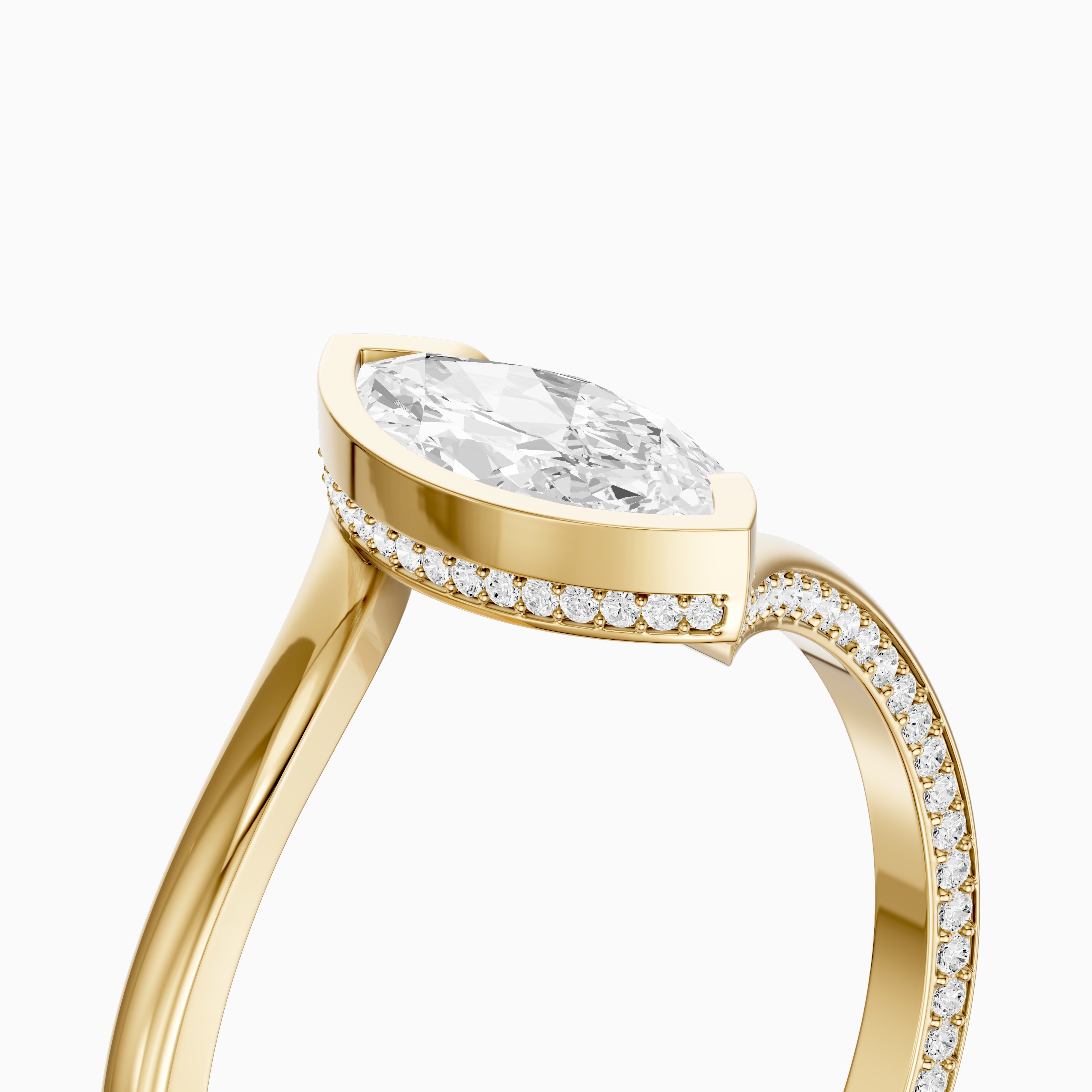 Sienna Marquise Cut Bezel Moissanite Diamond Ring