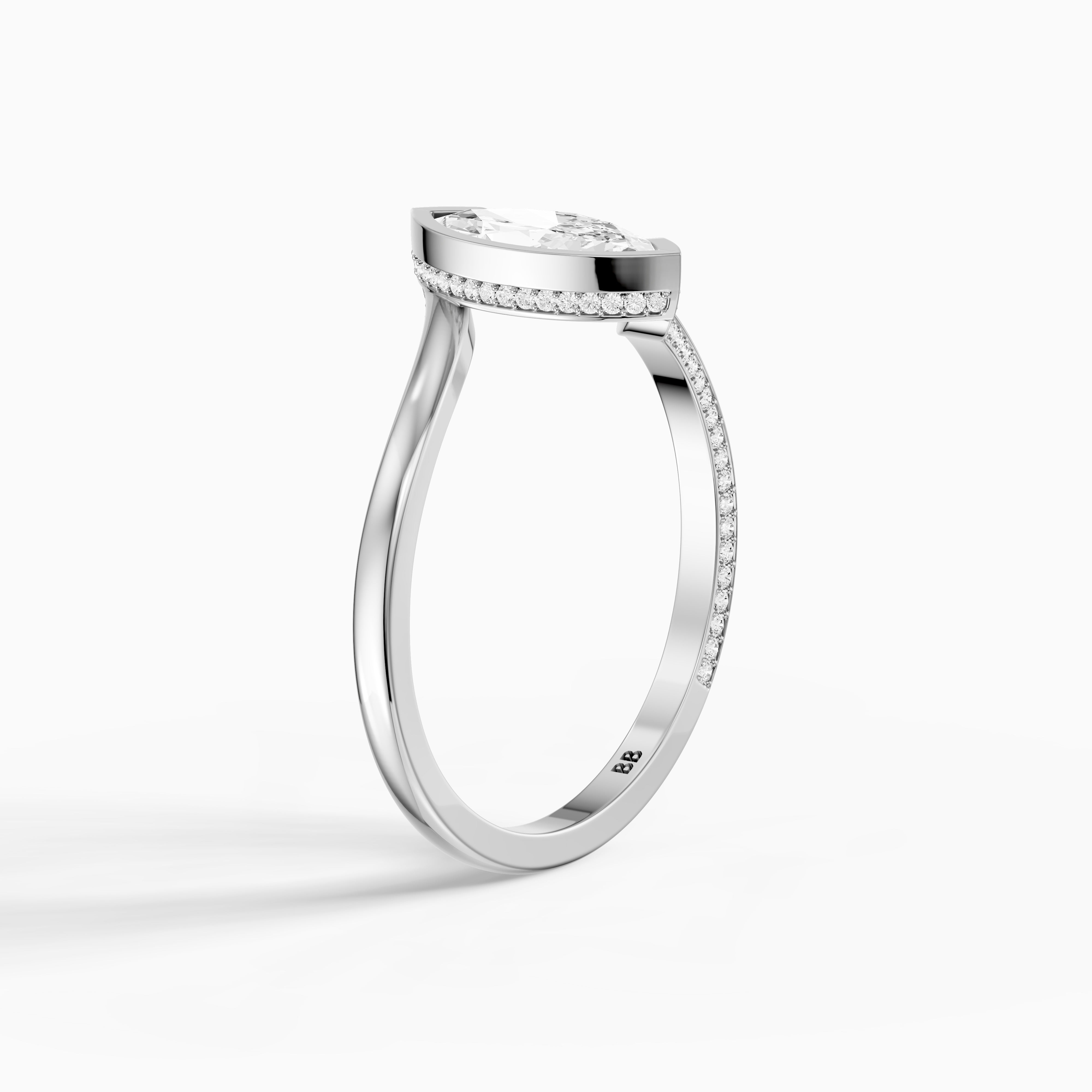 Sienna Marquise Cut Bezel Moissanite Diamond Ring