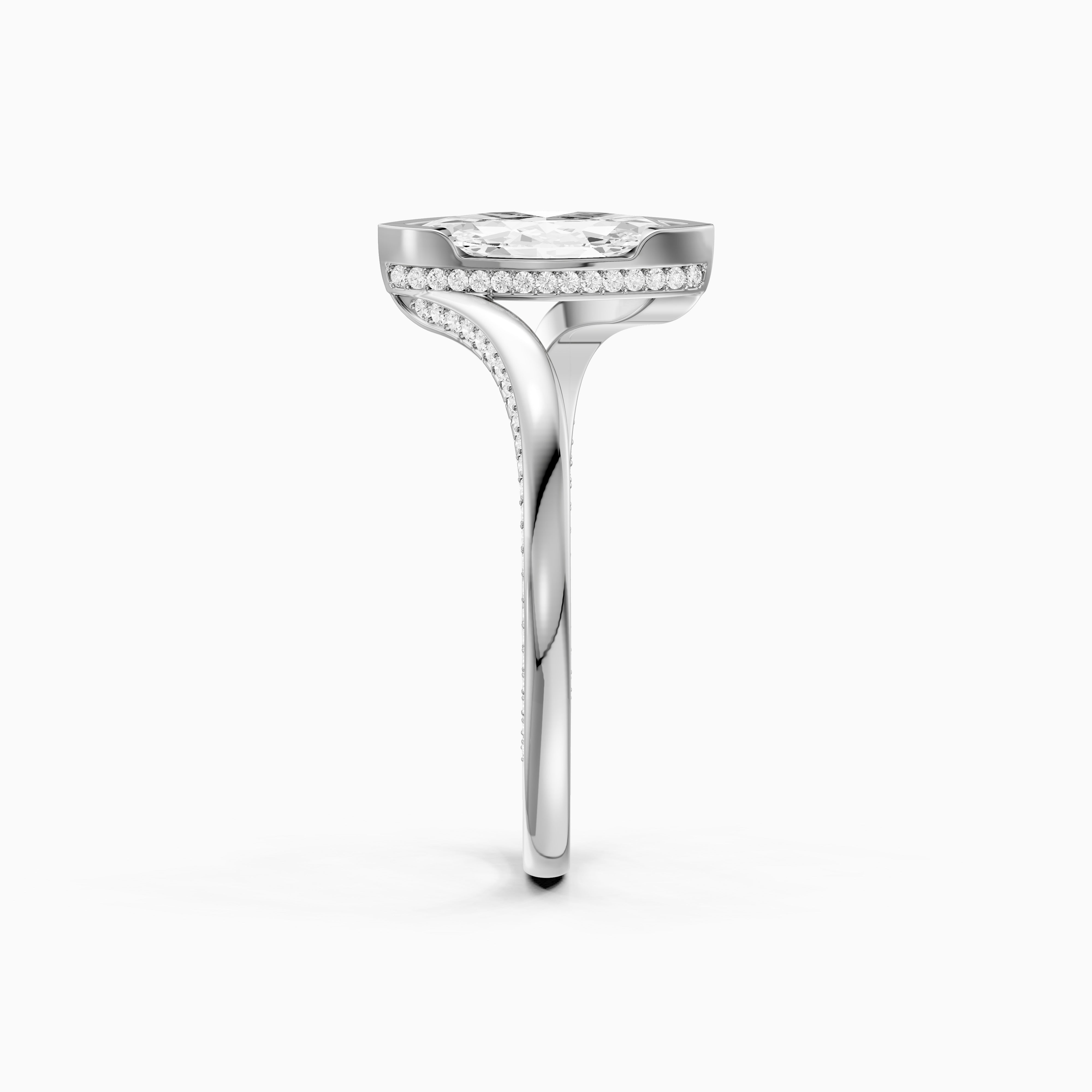 Sienna Marquise Cut Bezel Moissanite Diamond Ring