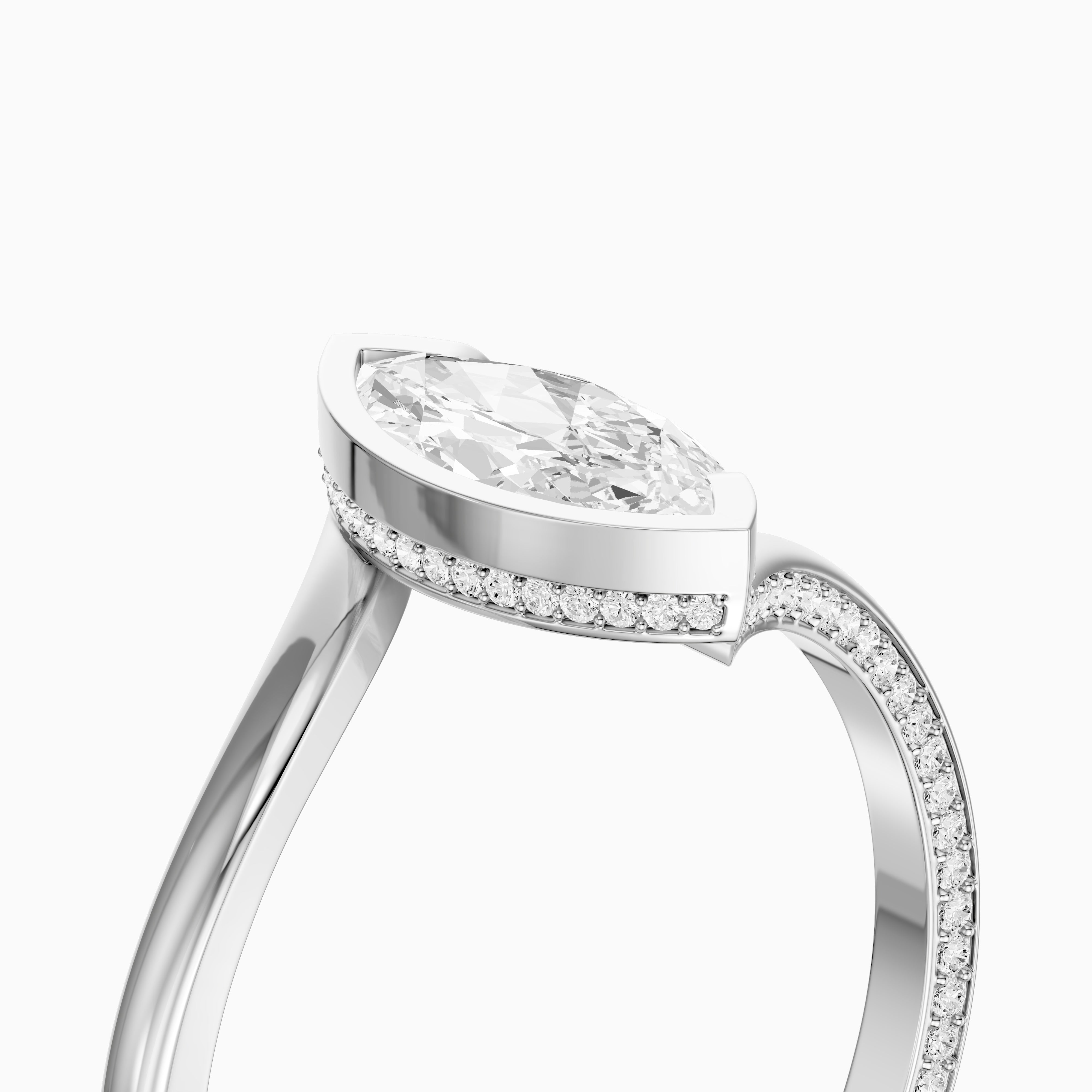 Sienna Marquise Cut Bezel Moissanite Diamond Ring
