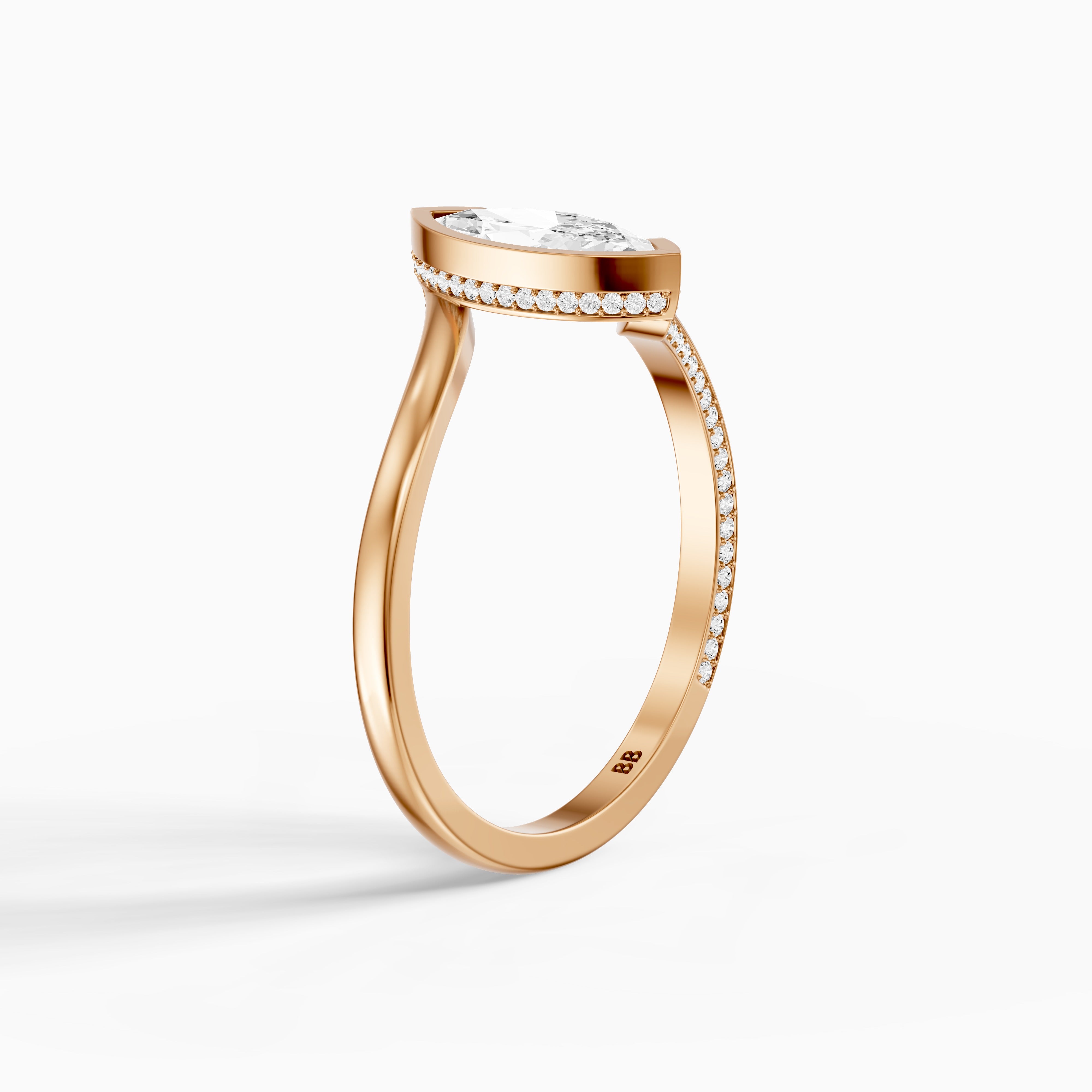 Sienna Marquise Cut Bezel Moissanite Diamond Ring