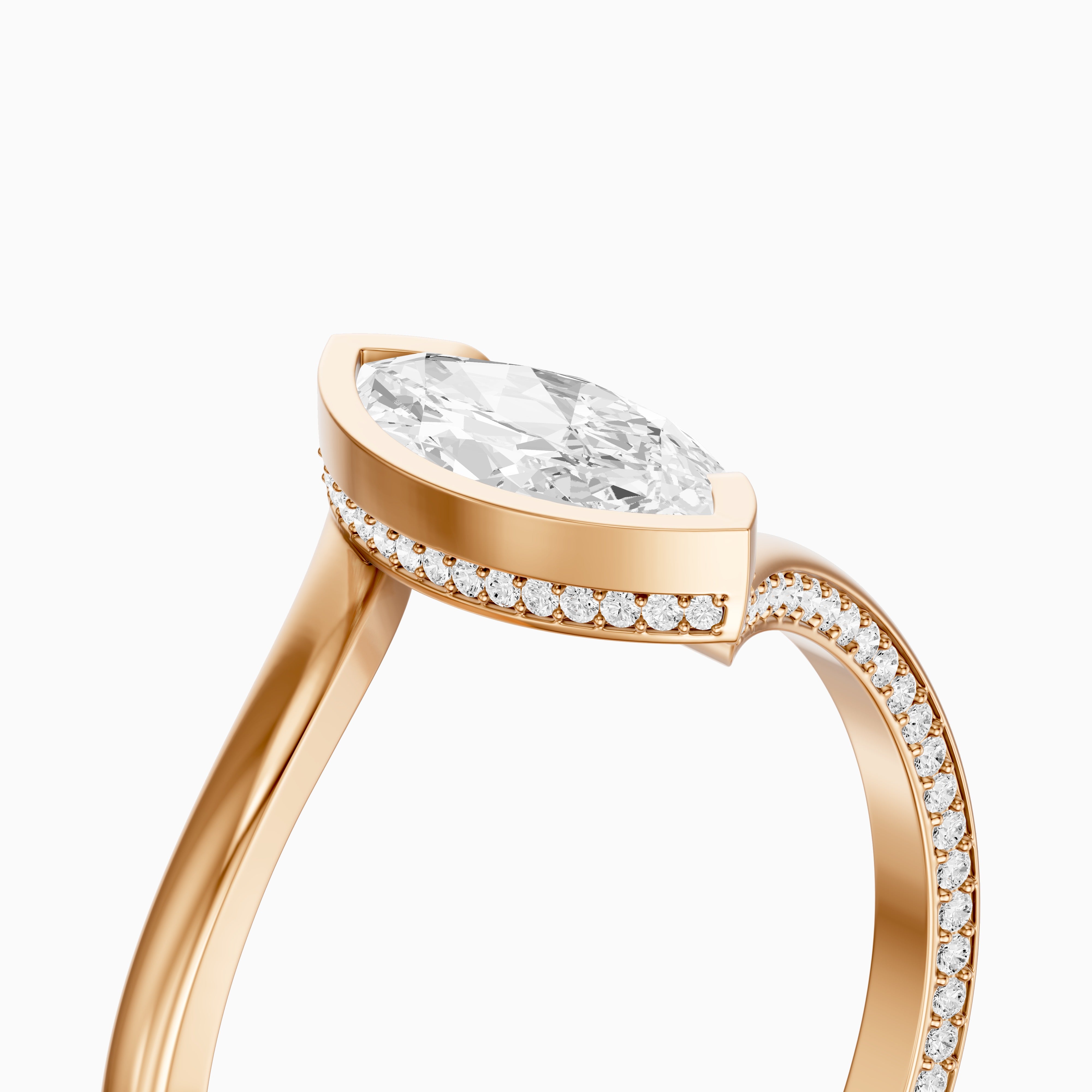 Sienna Marquise Cut Bezel Moissanite Diamond Ring