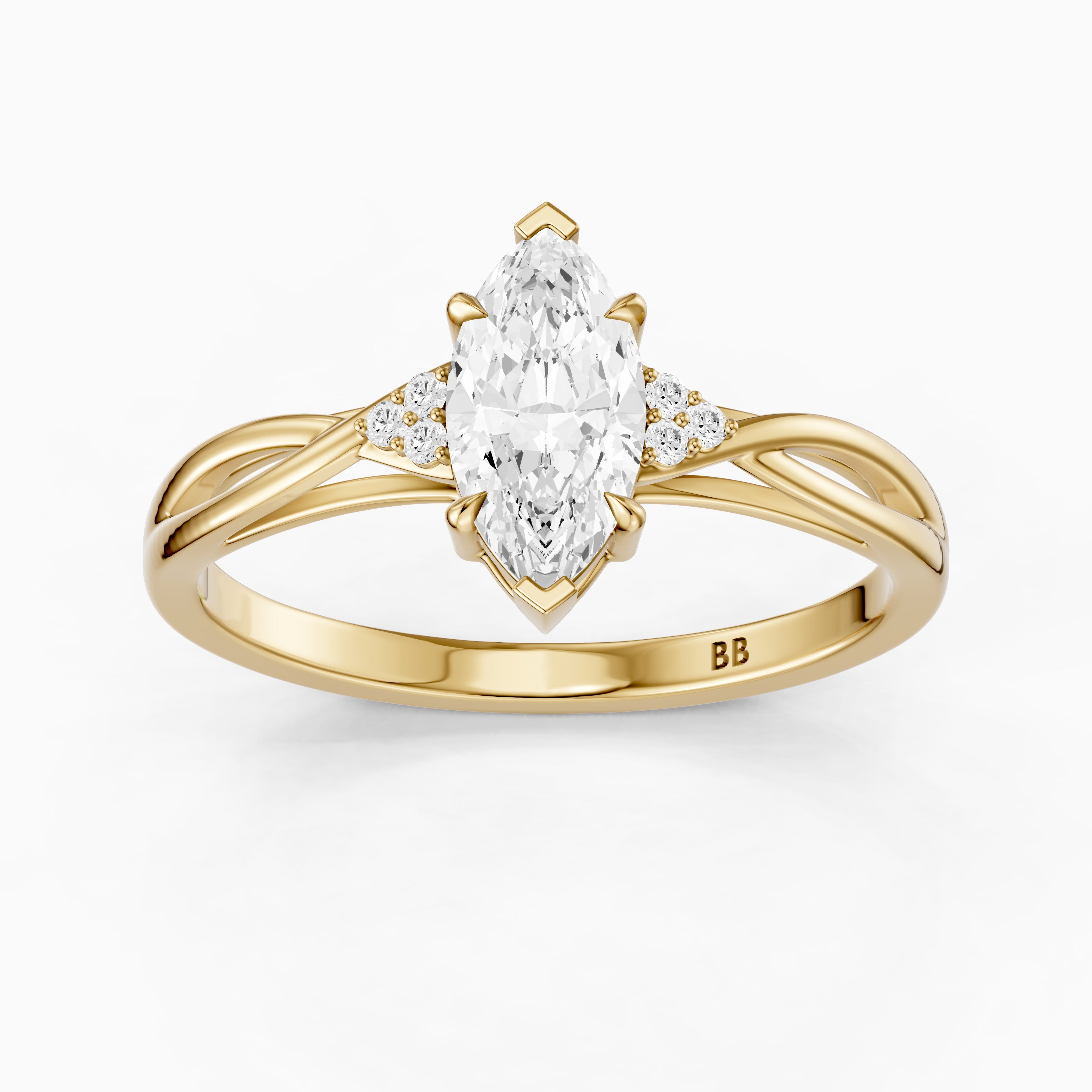 Lia Marquise Cut Twisted Band Lab Grown Diamond Ring
