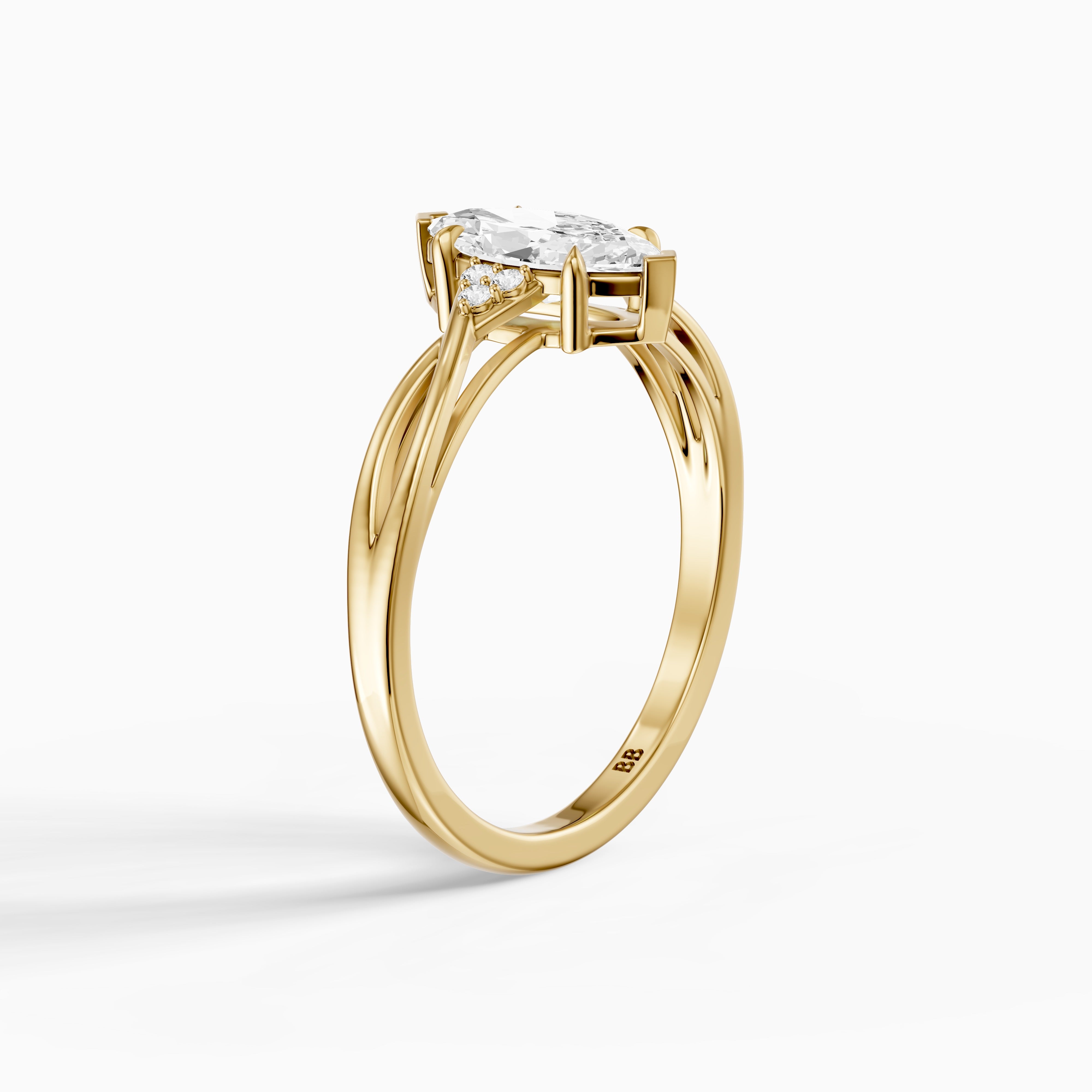 Lia Marquise Cut Twisted Band Lab Grown Diamond Ring
