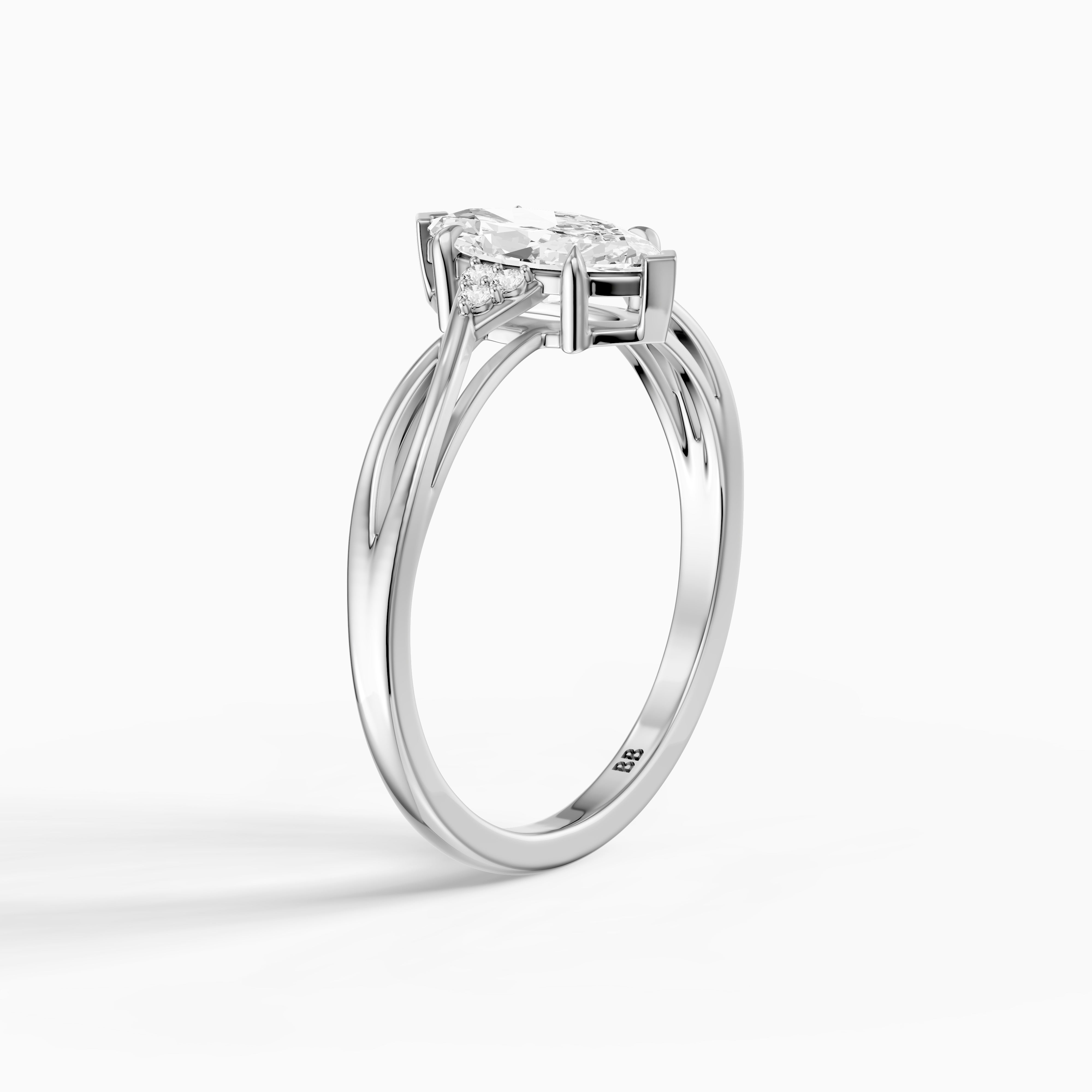 Lia Marquise Cut Twisted Band Lab Grown Diamond Ring
