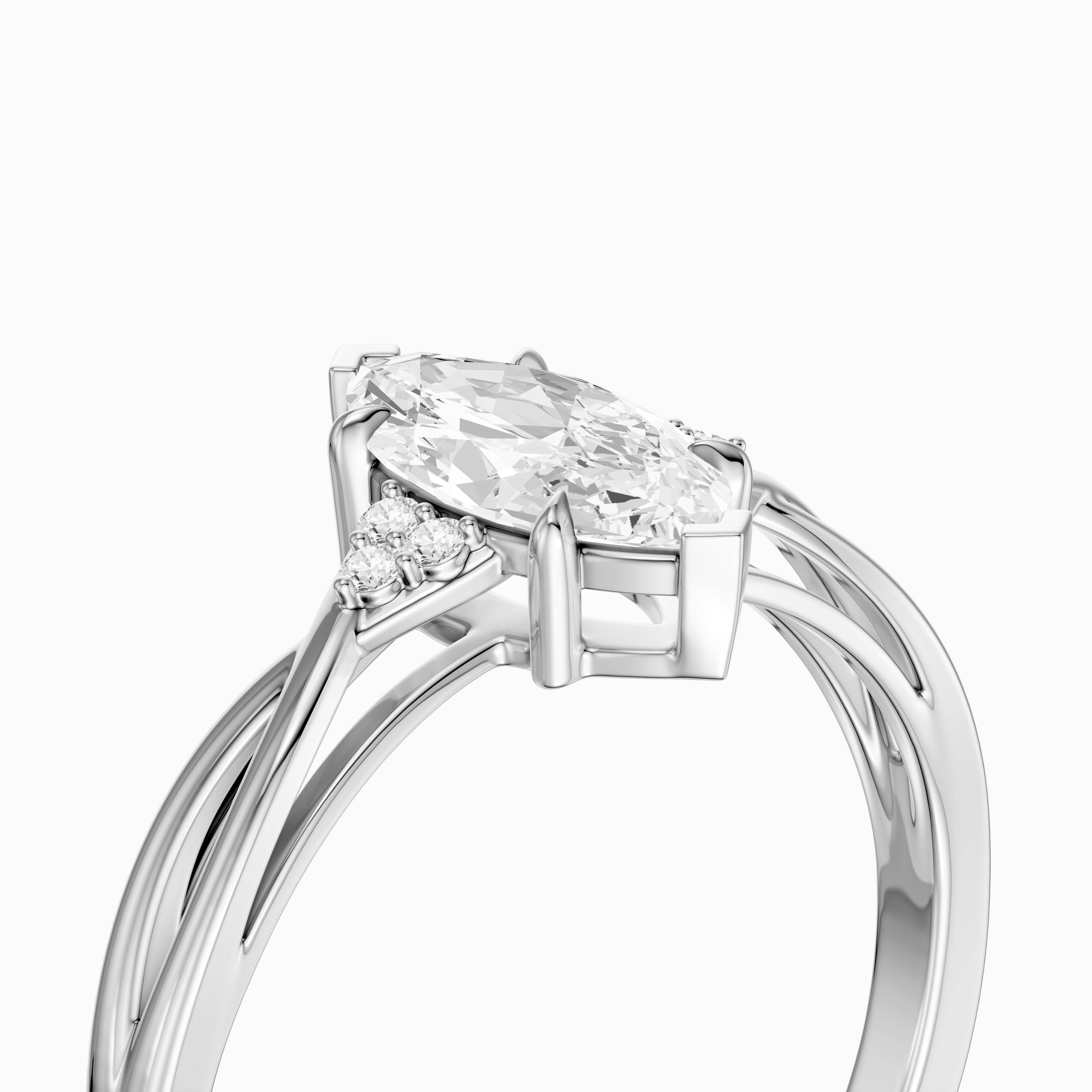 Lia Marquise Cut Twisted Band Lab Grown Diamond Ring