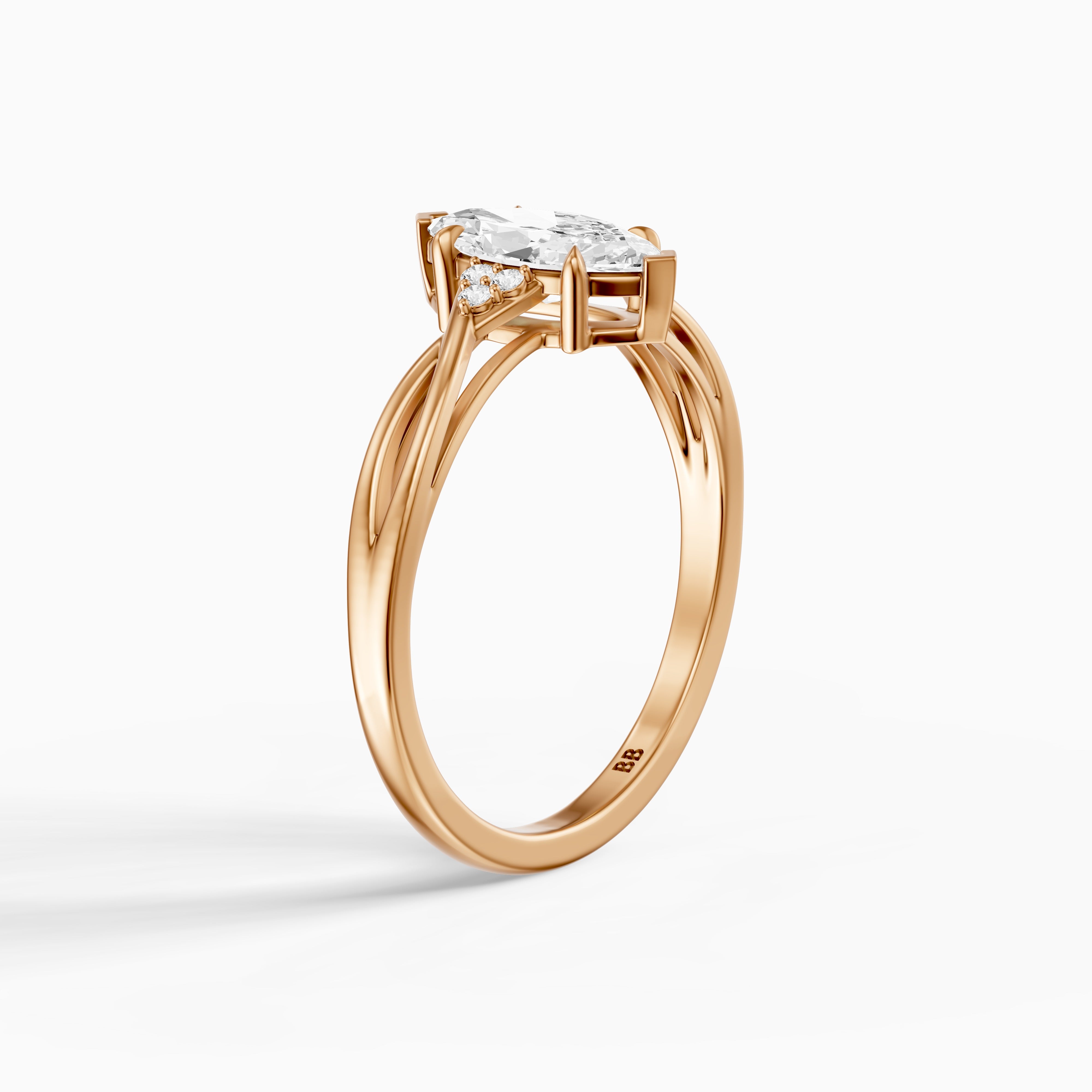 Lia Marquise Cut Twisted Band Lab Grown Diamond Ring