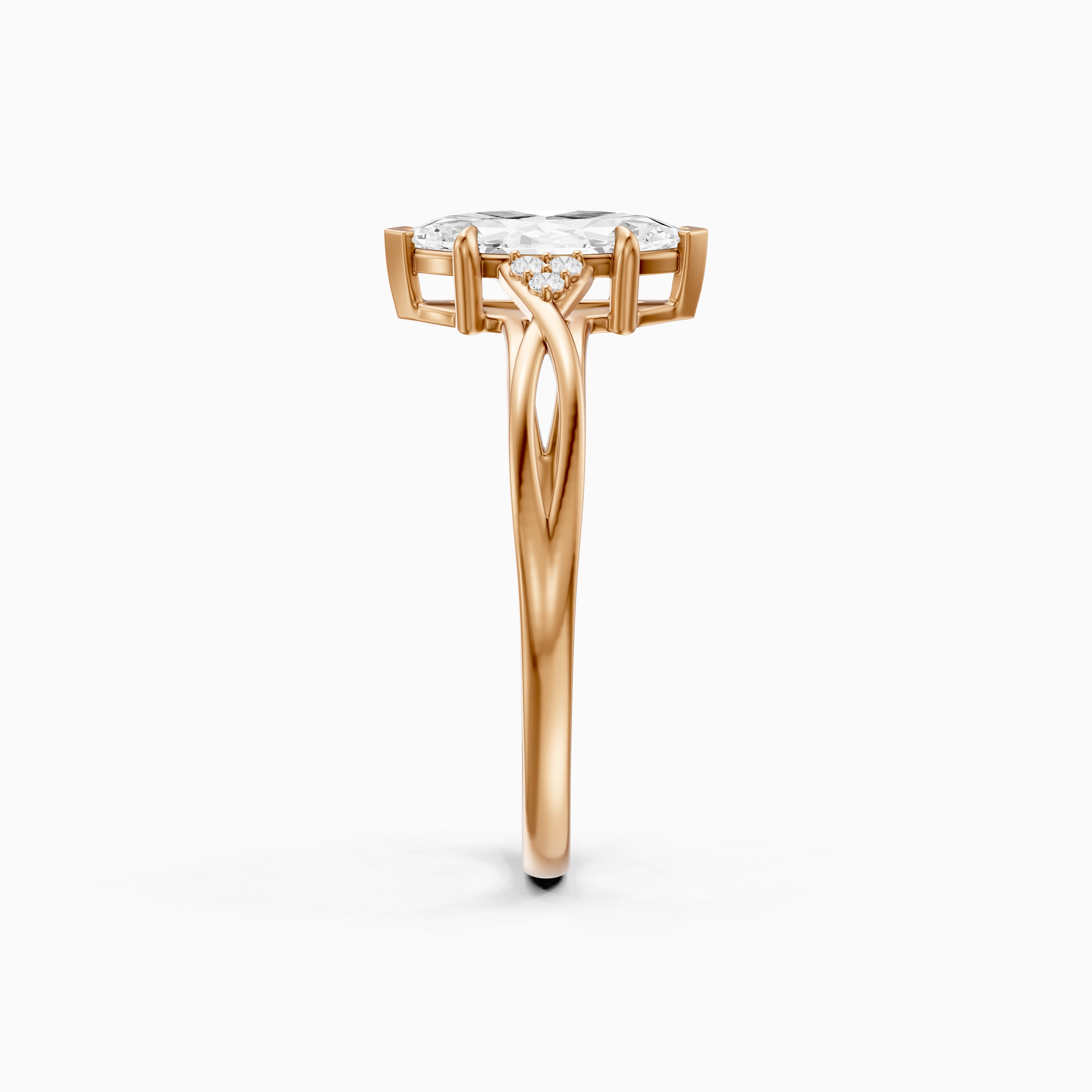 Lia Marquise Cut Twisted Band Lab Grown Diamond Ring