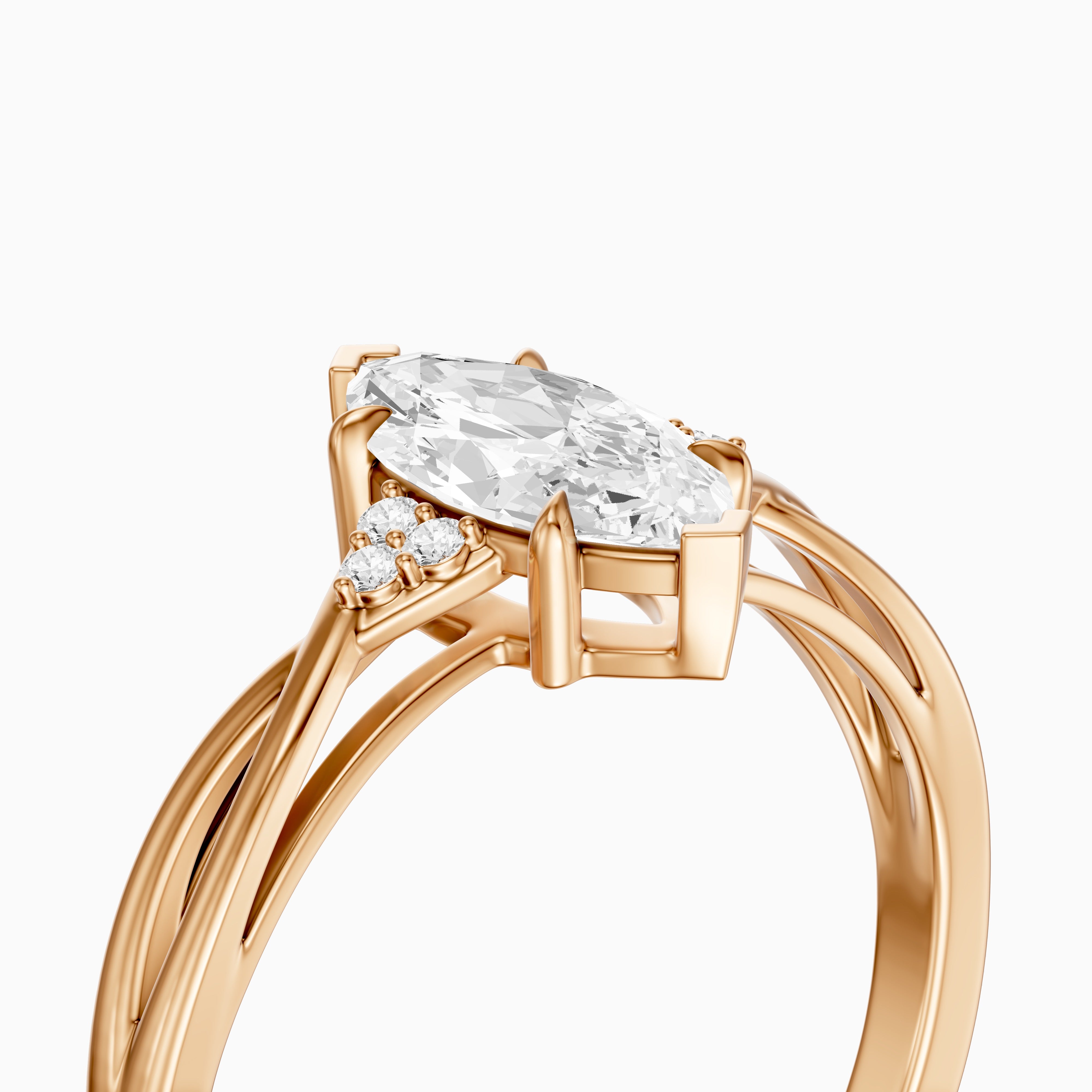 Lia Marquise Cut Twisted Band Lab Grown Diamond Ring