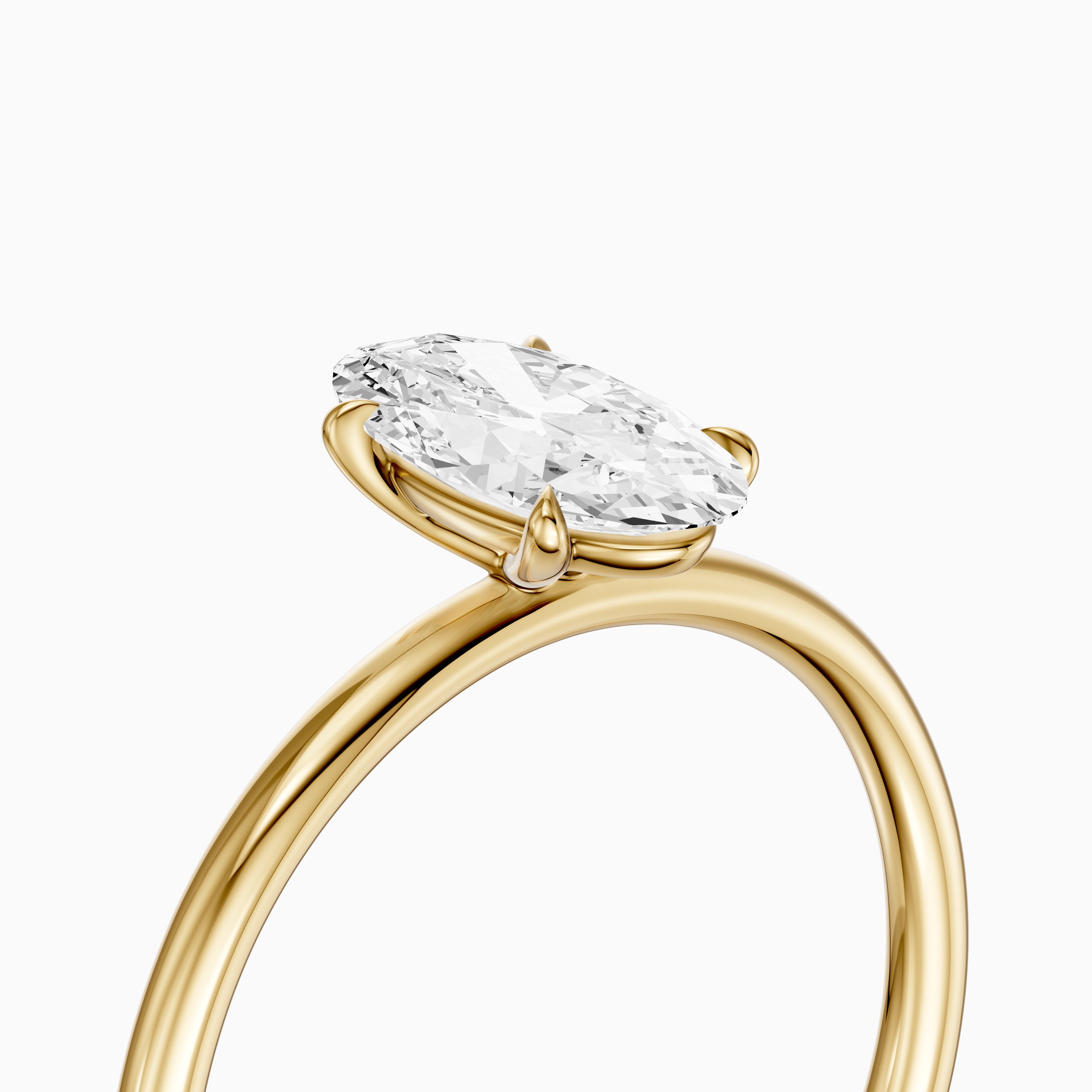 Valerie Moval Cut Solitaire Moissanite Diamond Engagement Ring