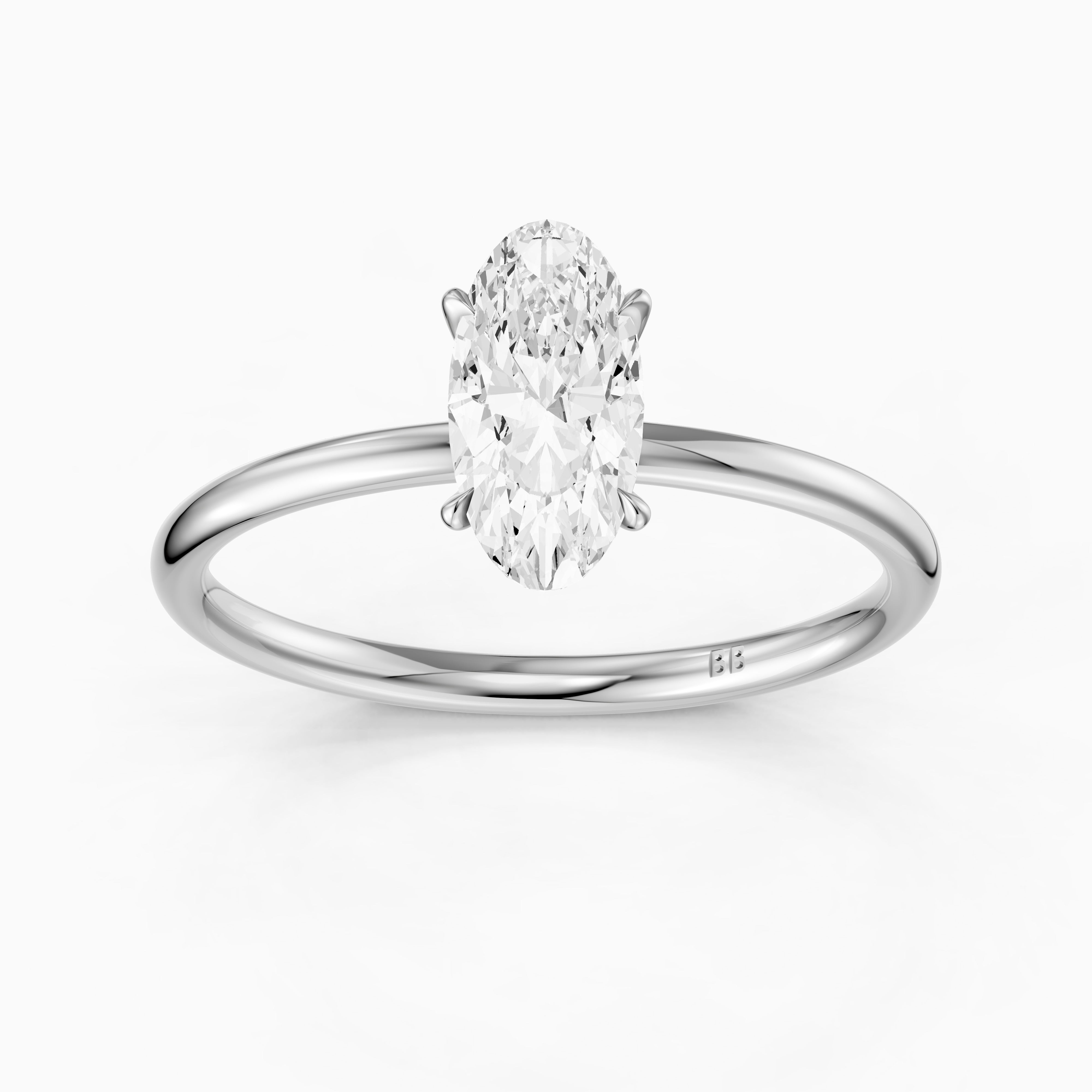 Valerie Moval Cut Solitaire Moissanite Diamond Engagement Ring