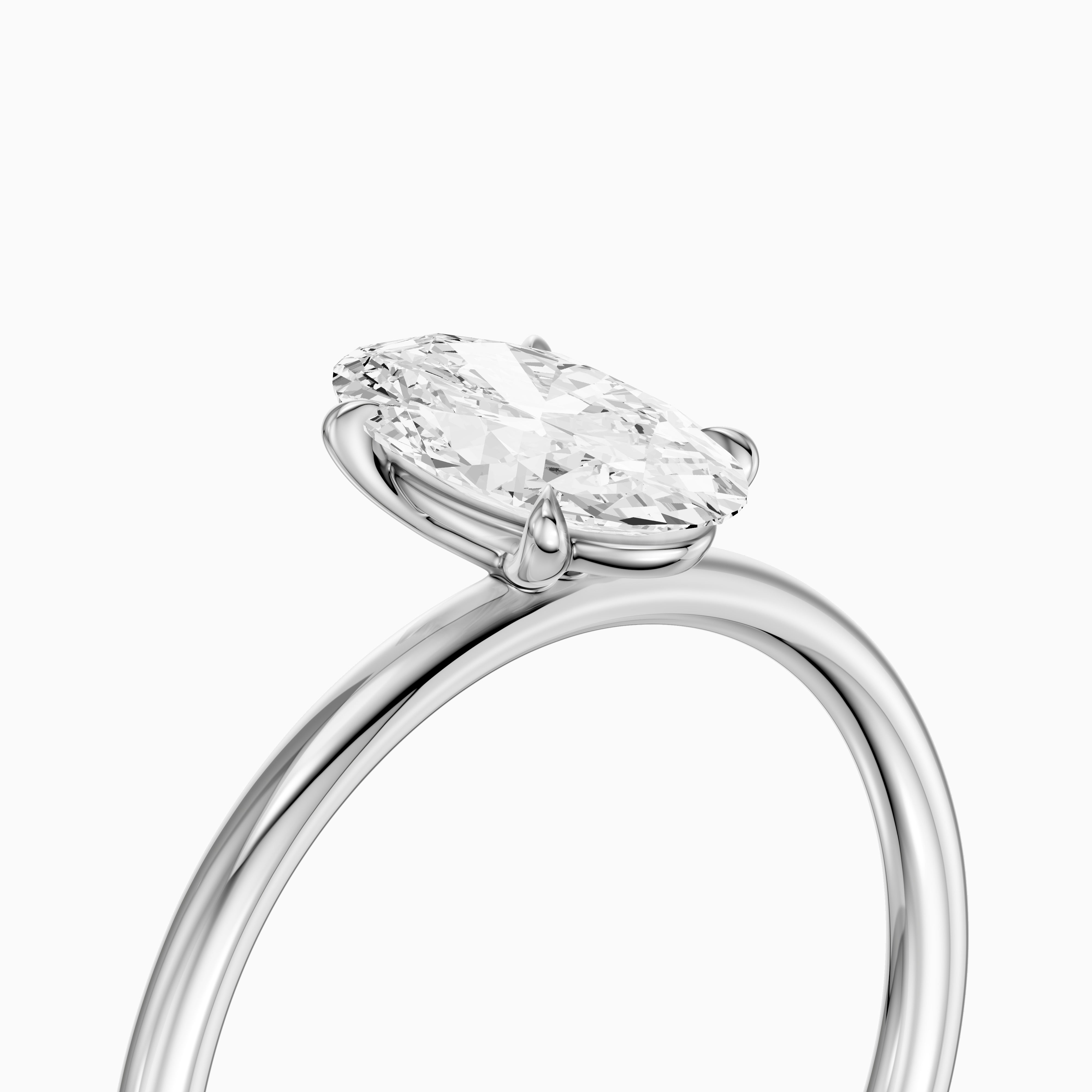 Valerie Moval Cut Solitaire Moissanite Diamond Engagement Ring