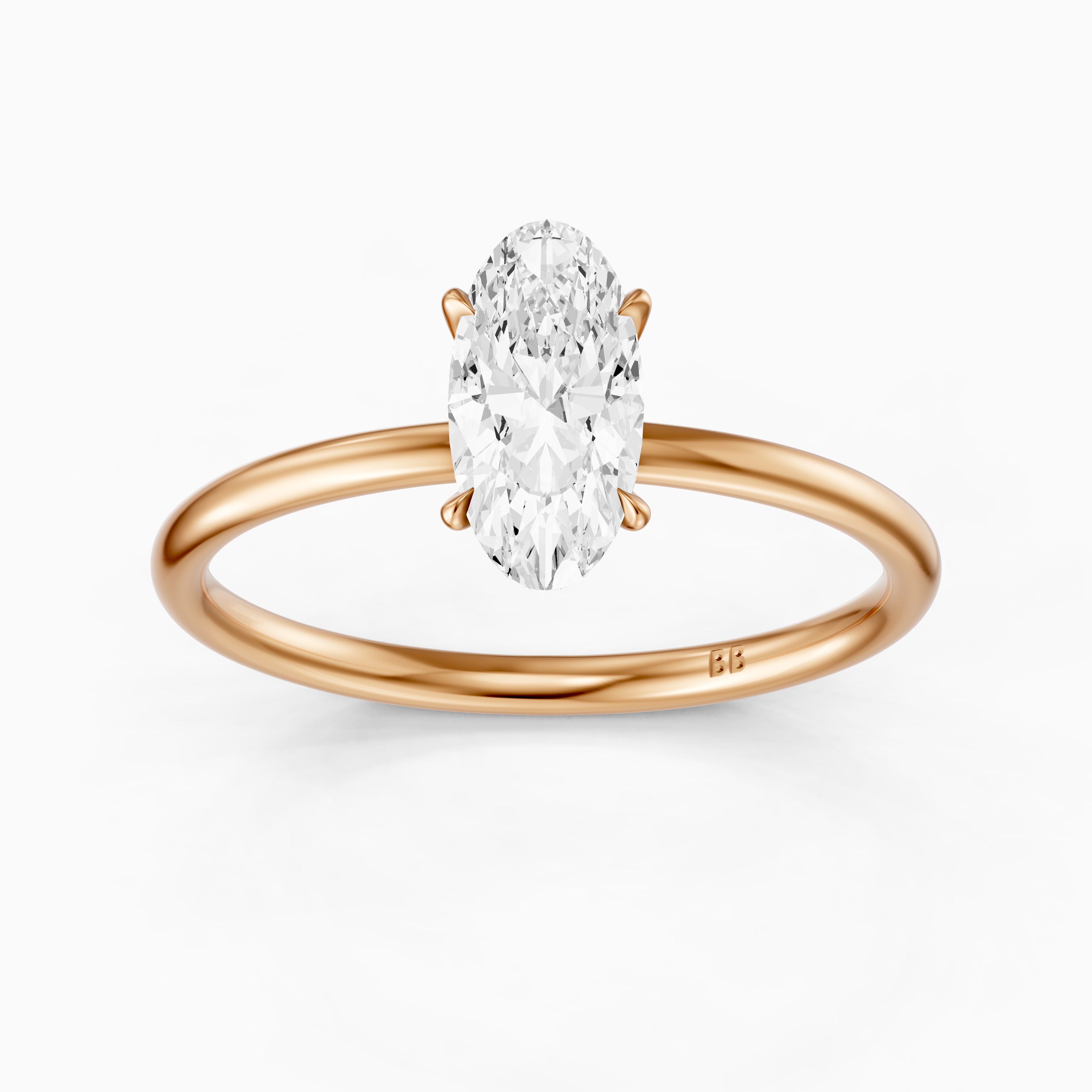 Valerie Moval Cut Solitaire Moissanite Diamond Engagement Ring