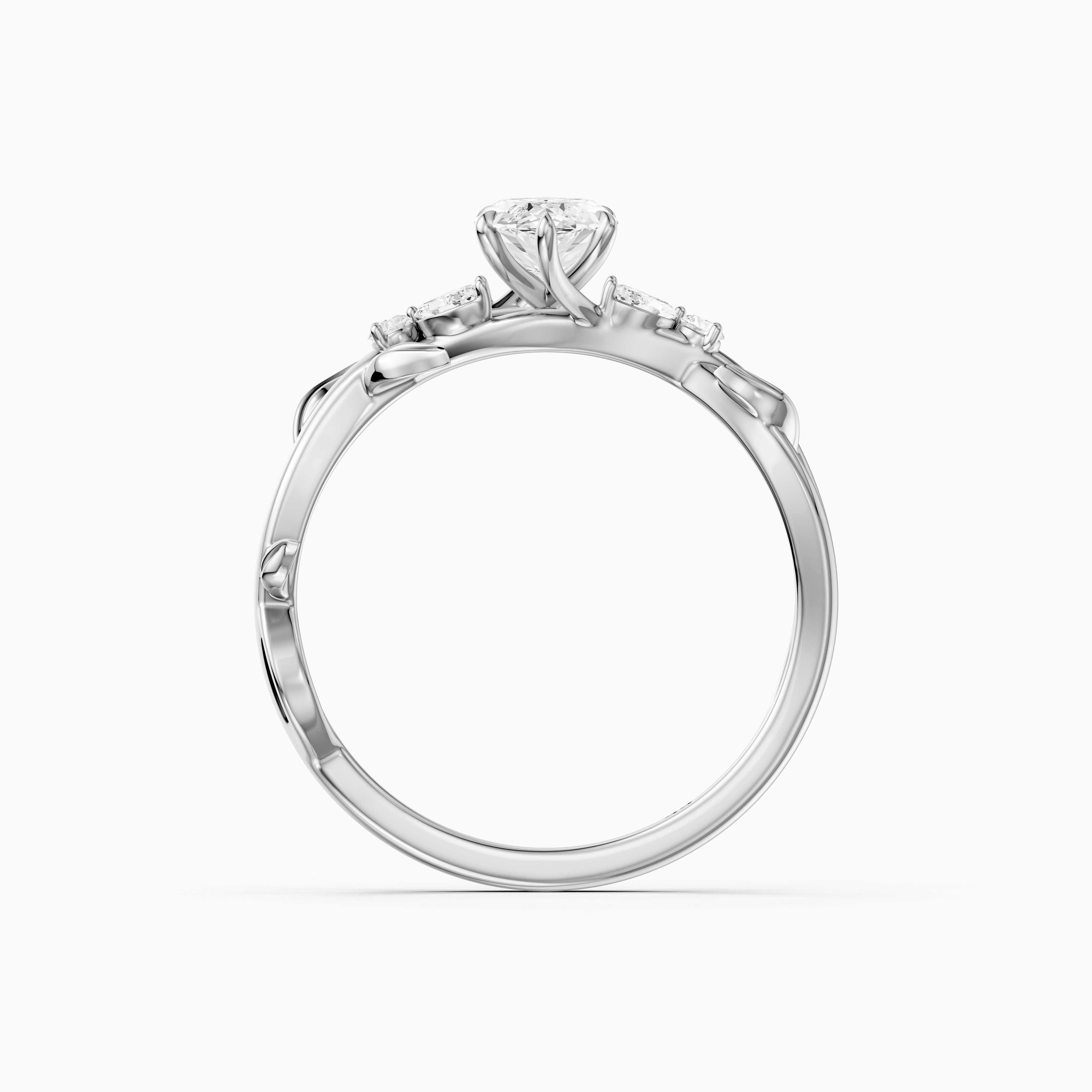 Kehlani Marquise Lab Diamond Ring with Nature Inspired Twisted Band