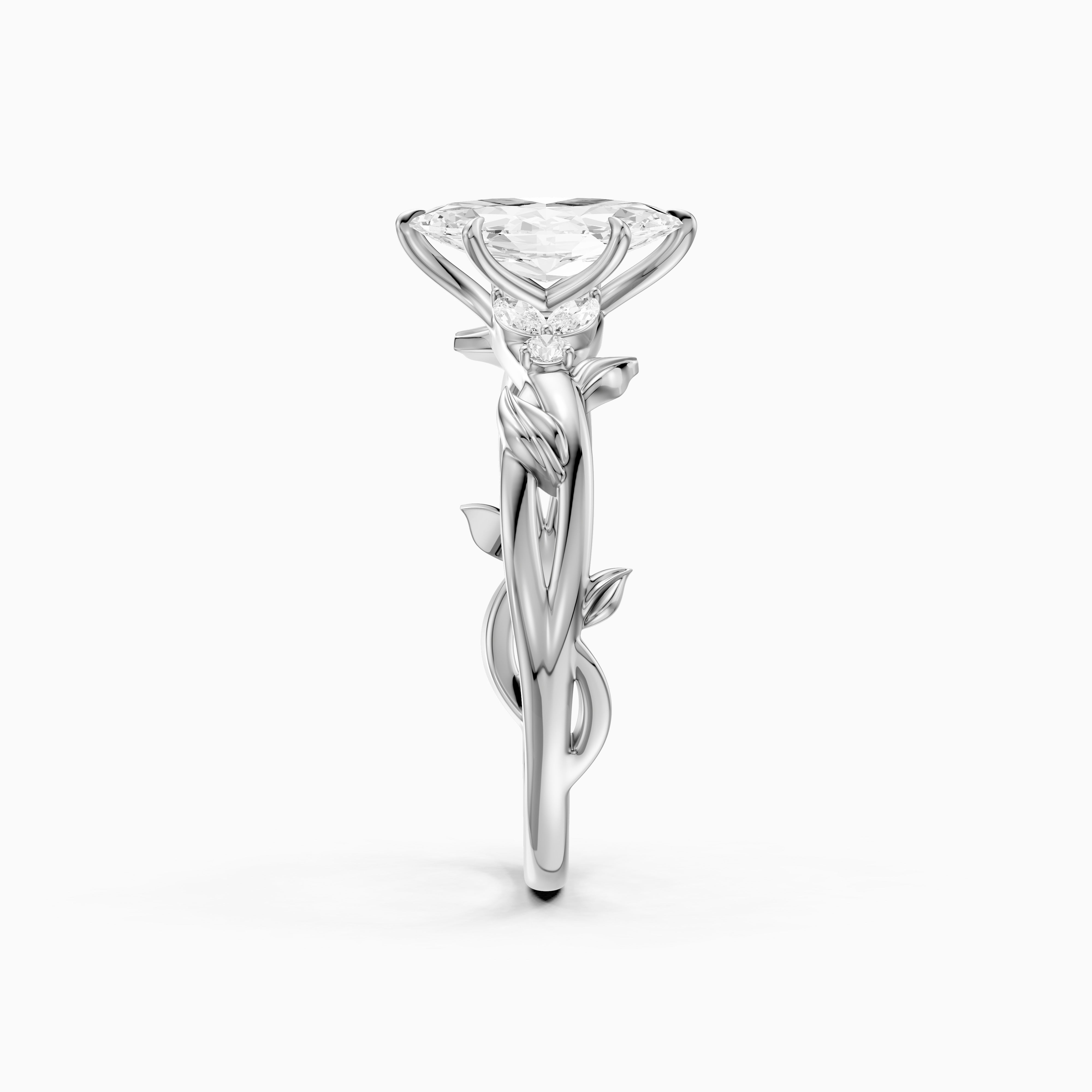 Kehlani Marquise Lab Diamond Ring with Nature Inspired Twisted Band