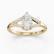 Emerson Pear Cut Split Shank Lab Grown Diamond Engagement Ring