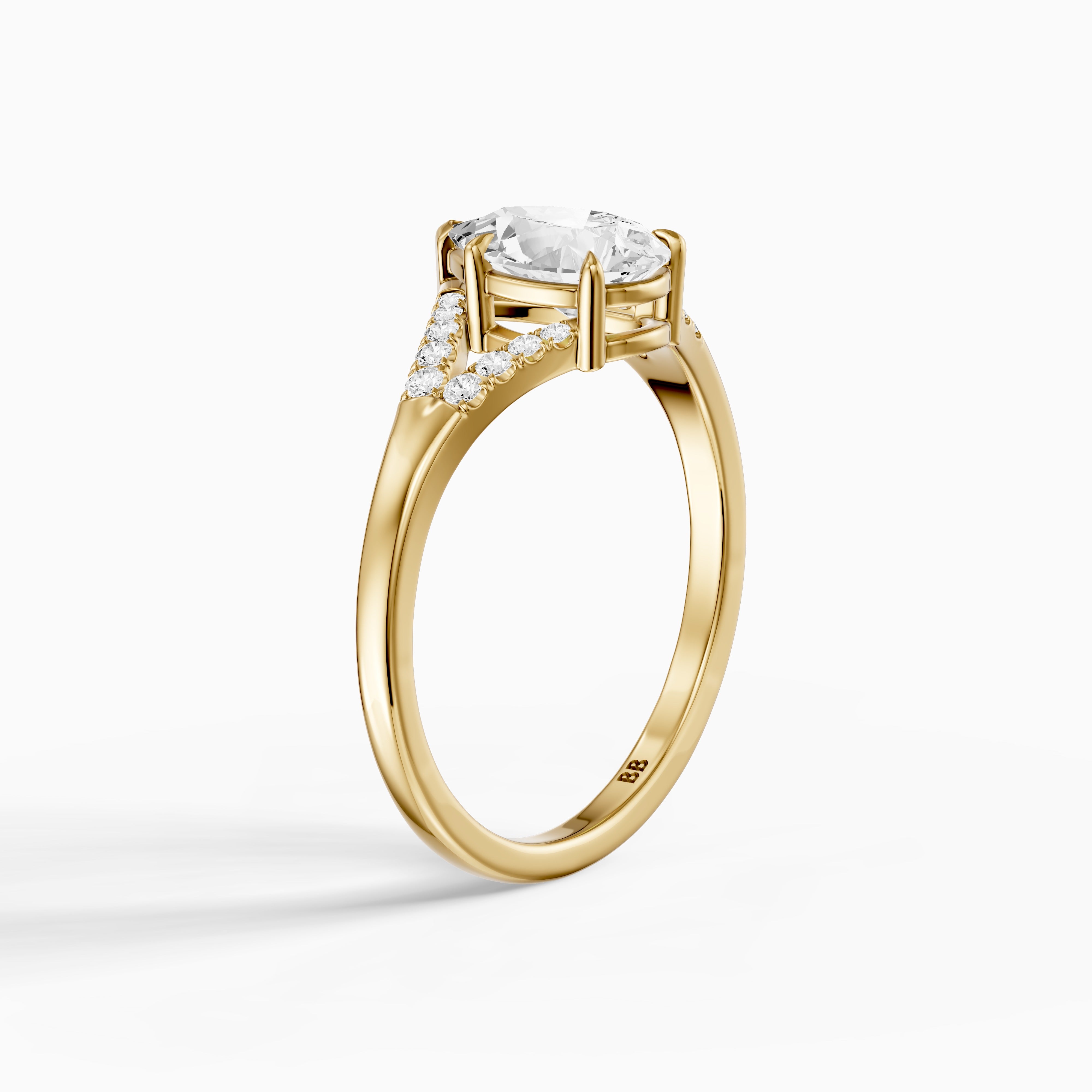 Emerson Pear Cut Split Shank Moissanite Diamond Engagement Ring