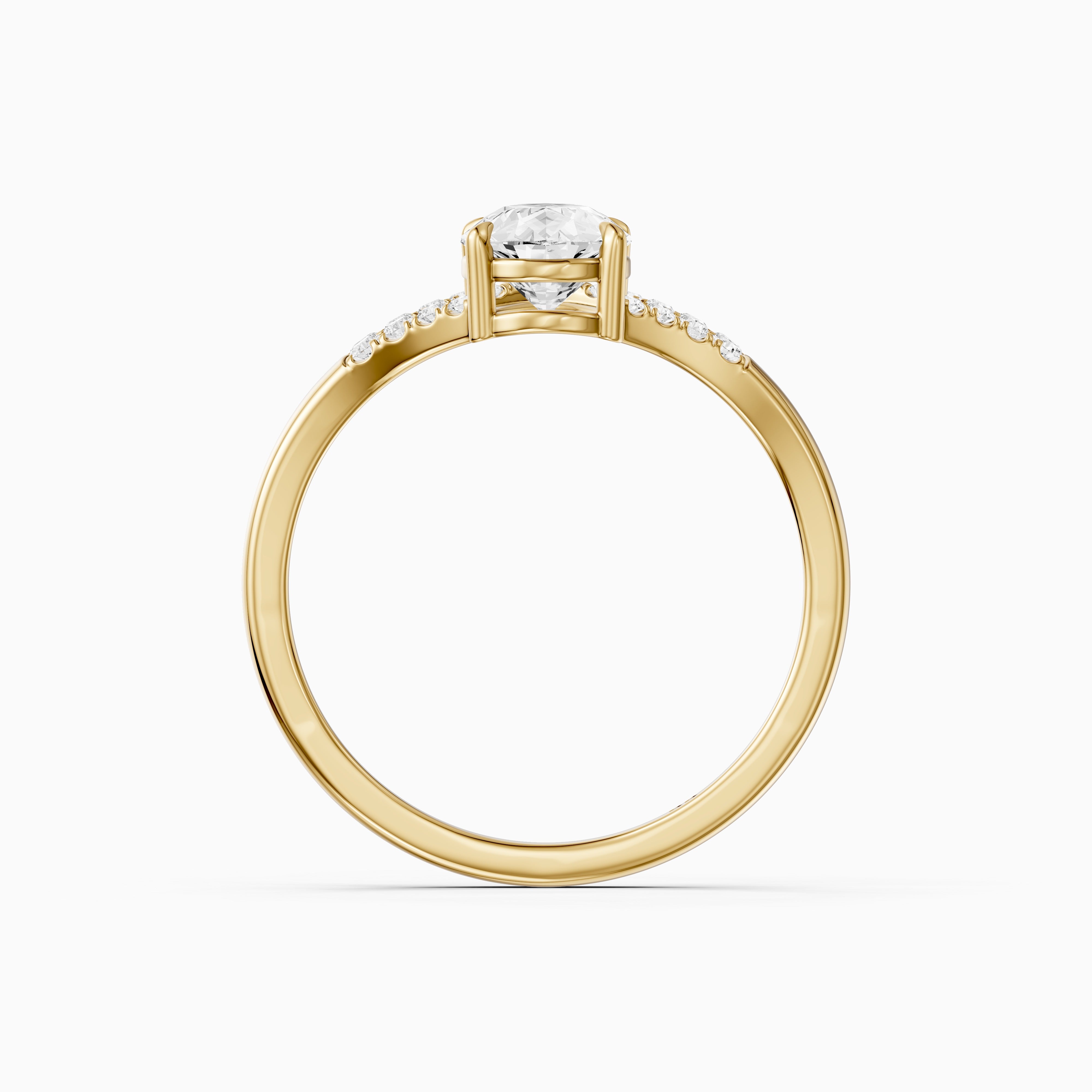 Emerson Pear Cut Split Shank Moissanite Diamond Engagement Ring