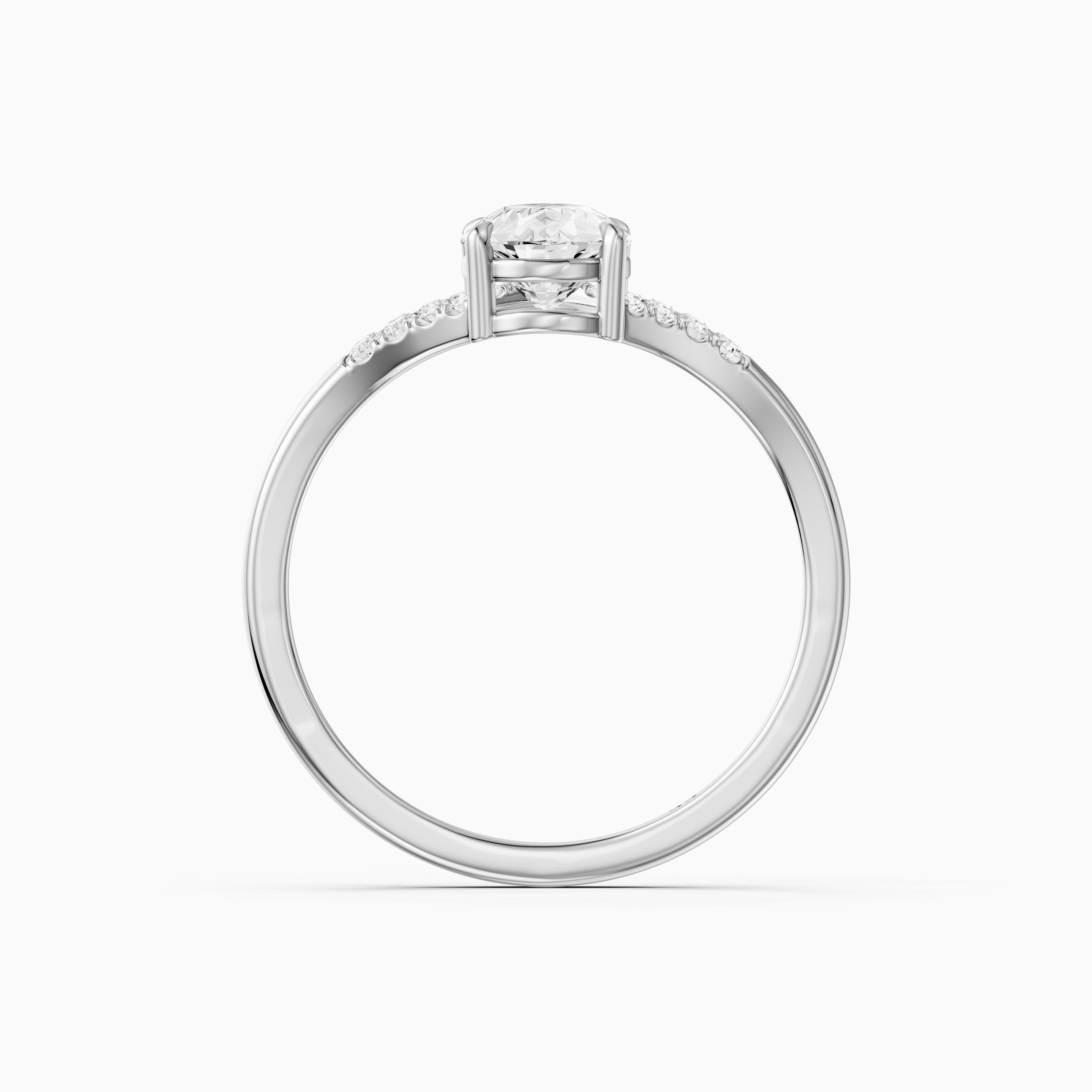 Emerson Pear Cut Split Shank Moissanite Diamond Engagement Ring
