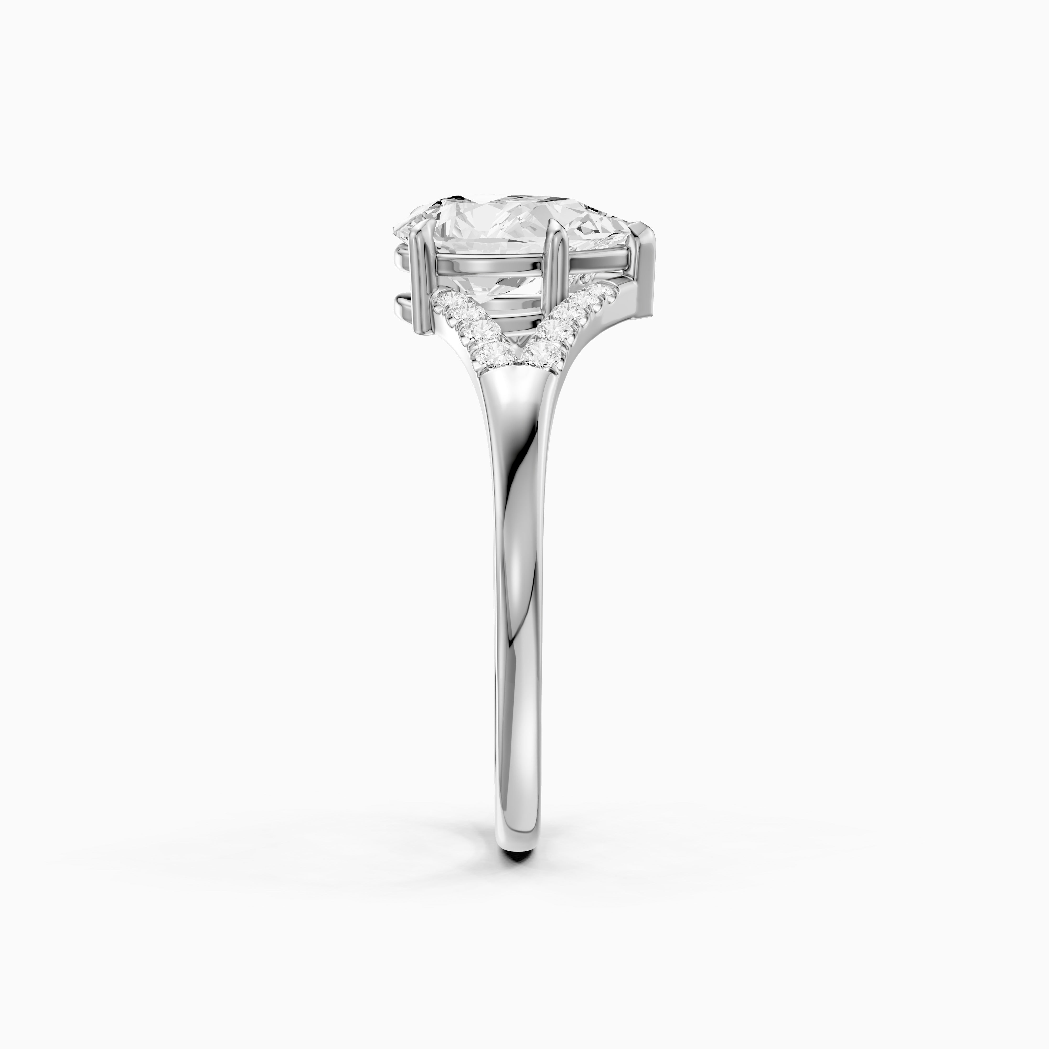 Emerson Pear Cut Split Shank Moissanite Diamond Engagement Ring