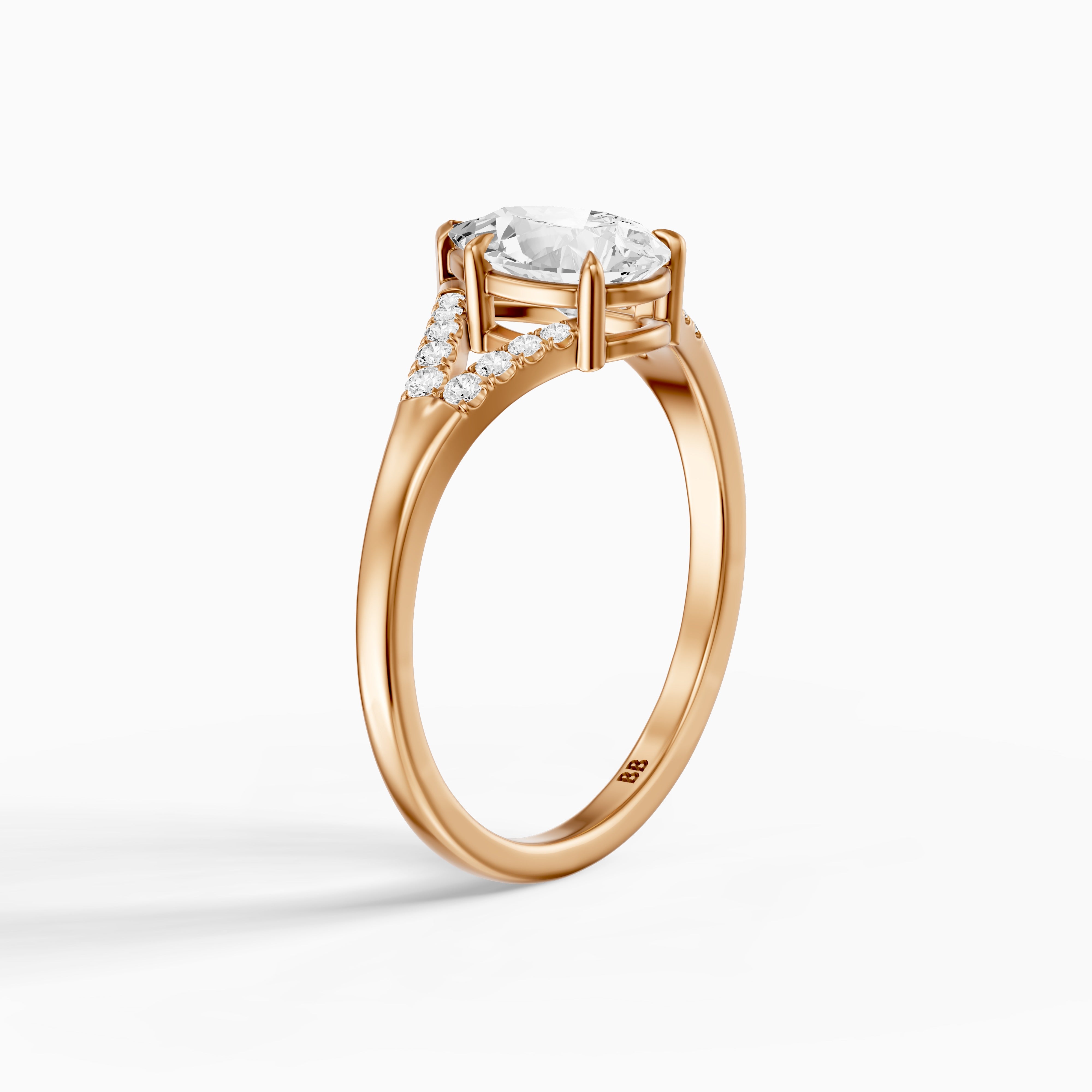 Emerson Pear Cut Split Shank Moissanite Diamond Engagement Ring